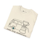 Road Trip Essentials Camper Van & Pour Over Coffee T-Shirt