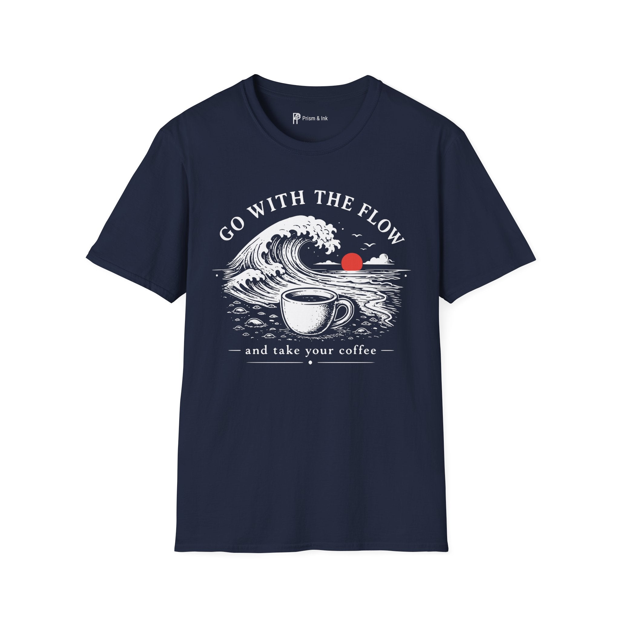 Go With The Flow Great Wave Coffee T-Shirt