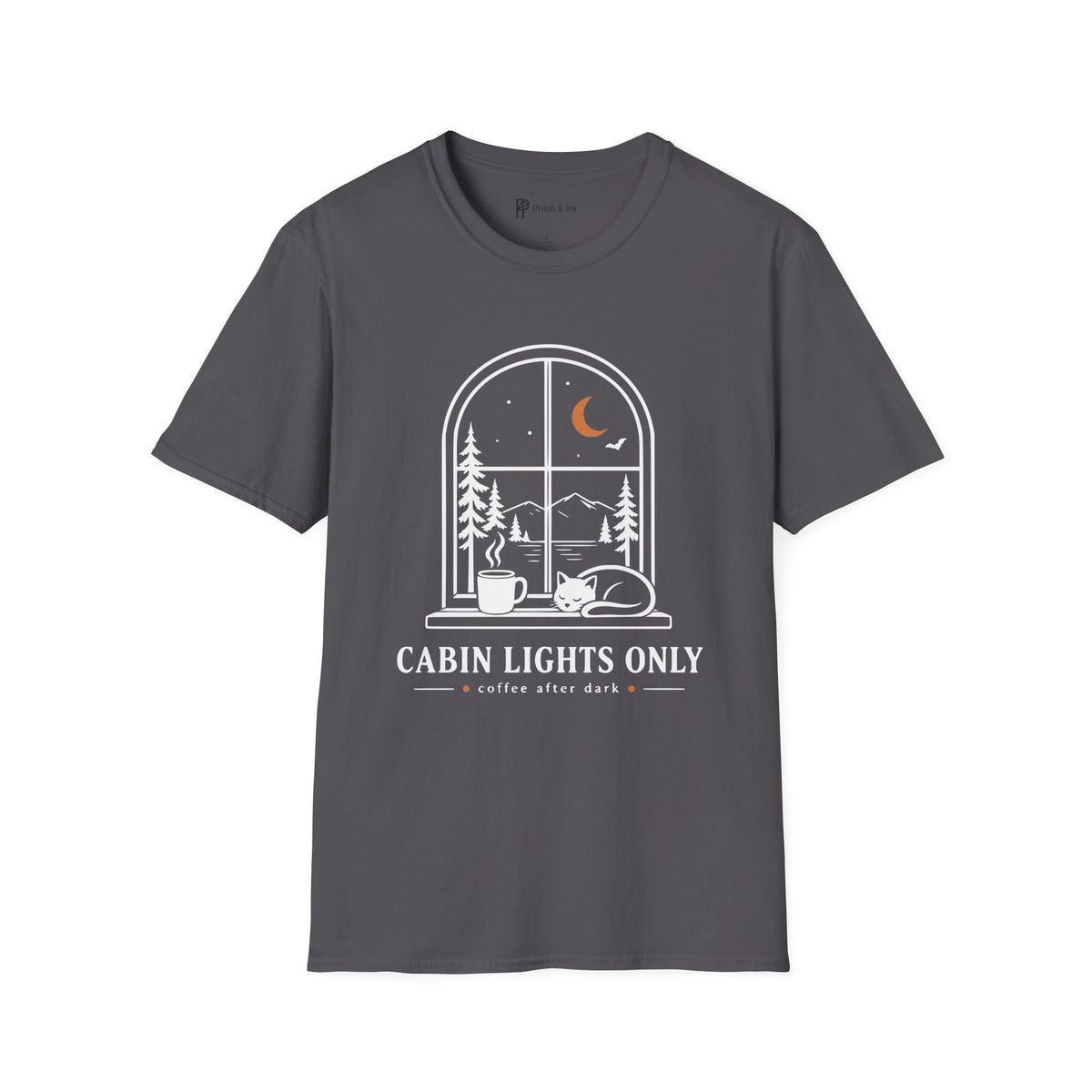 Cabin Lights Only Cat Coffee After Dark T-Shirt