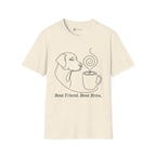 Best Friend Best Brew Minimalist Dog & Coffee Line Art T-Shirt