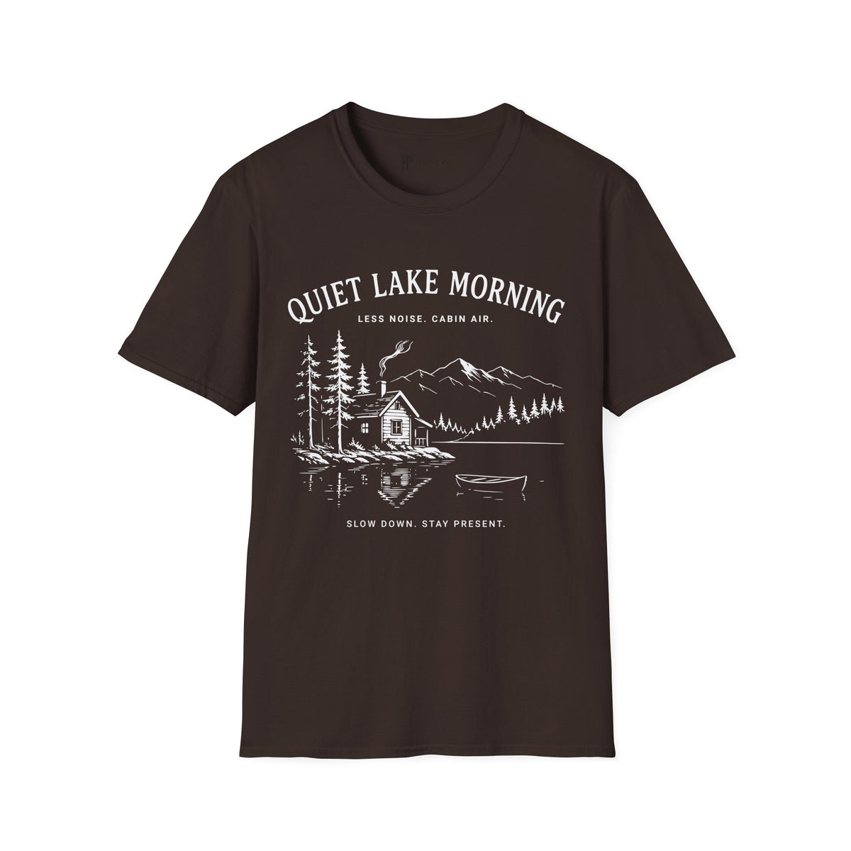 Quiet Lake Morning Cabin T-Shirt