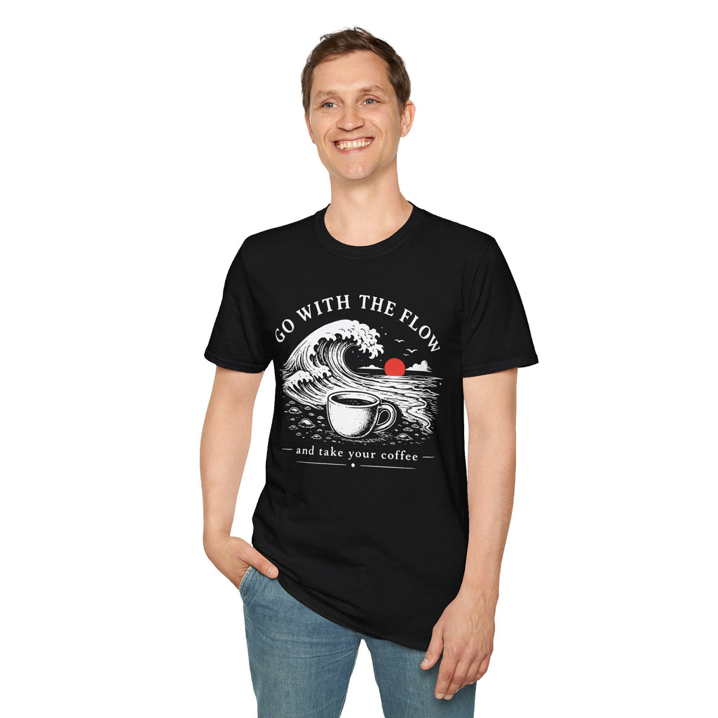 Go With The Flow Great Wave Coffee T-Shirt