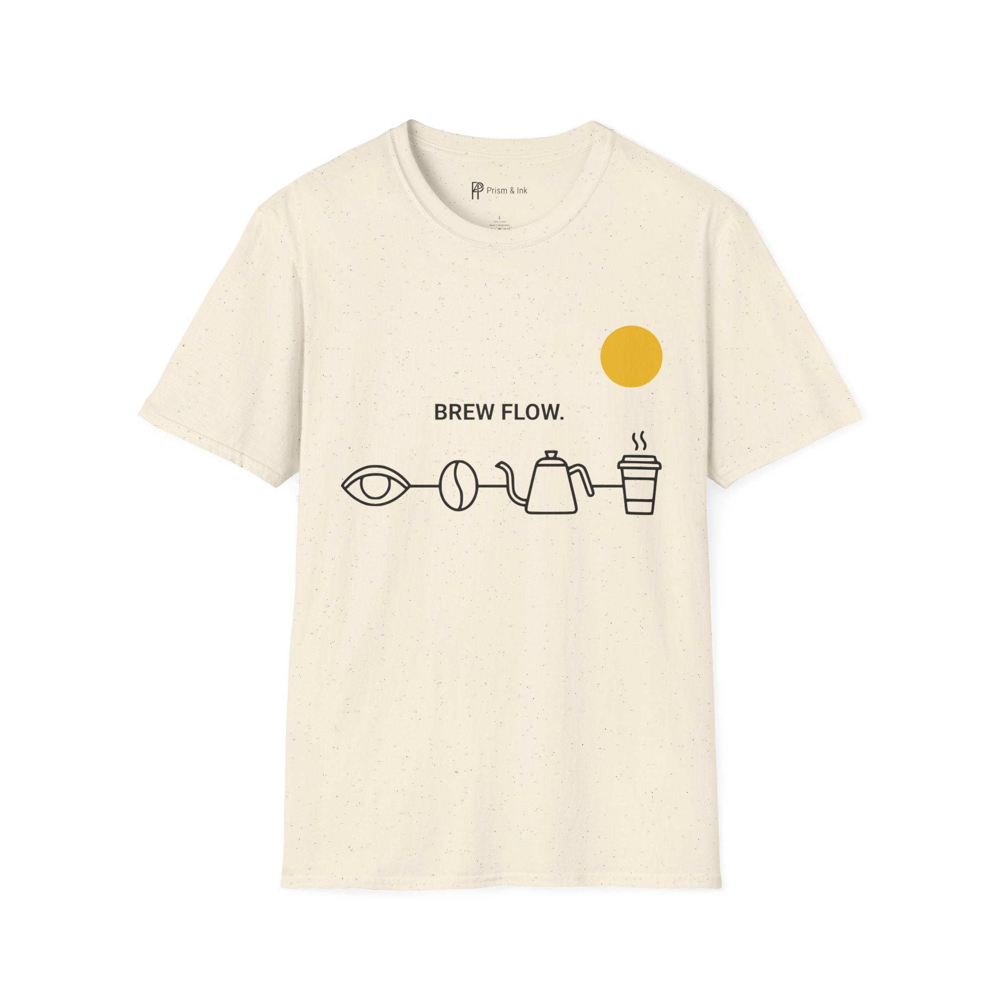 Brew Flow T-Shirt — Minimalist Coffee Process & Ritual Icons