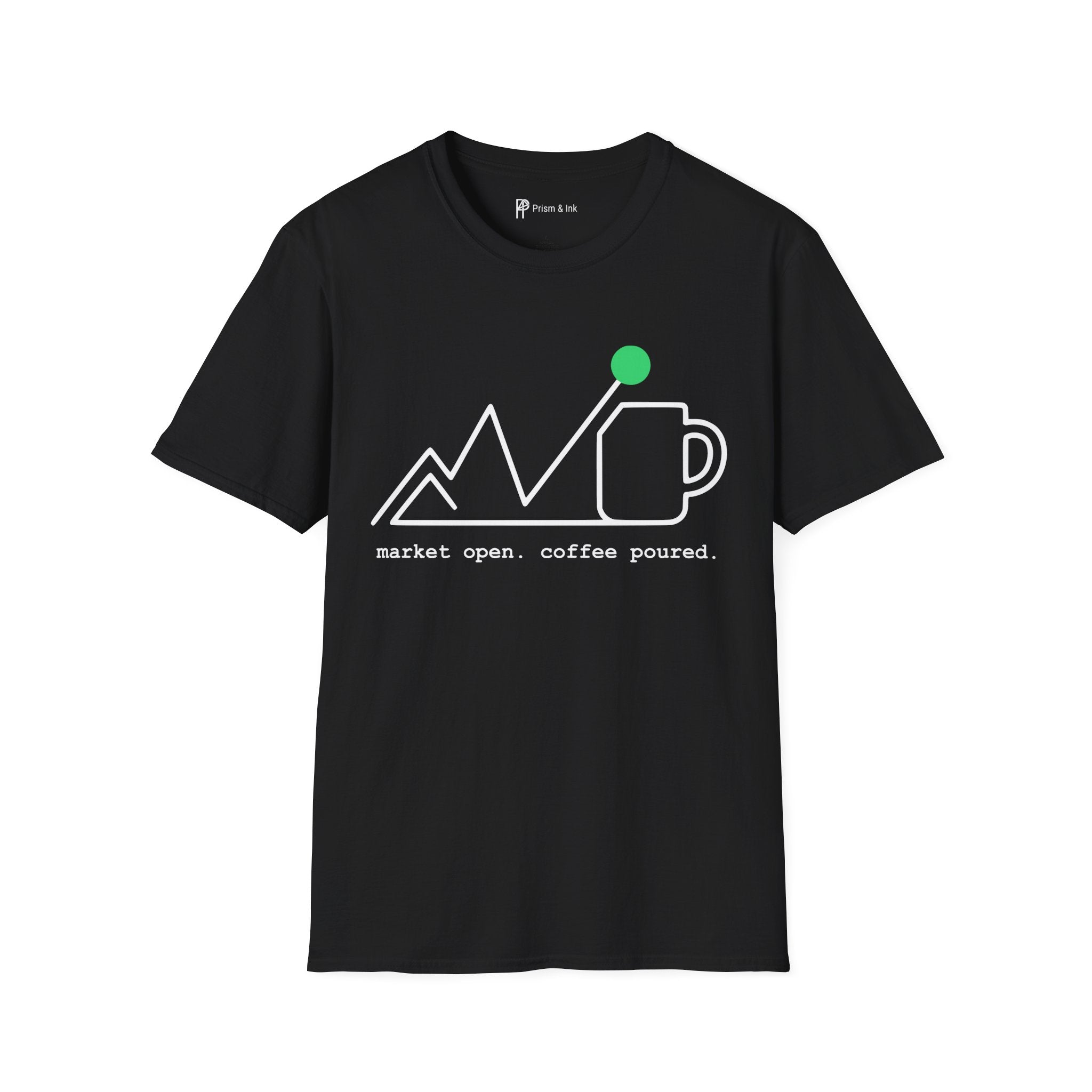 Market Open T-Shirt — Minimalist Stock Chart & Opening Bell Ritual Art