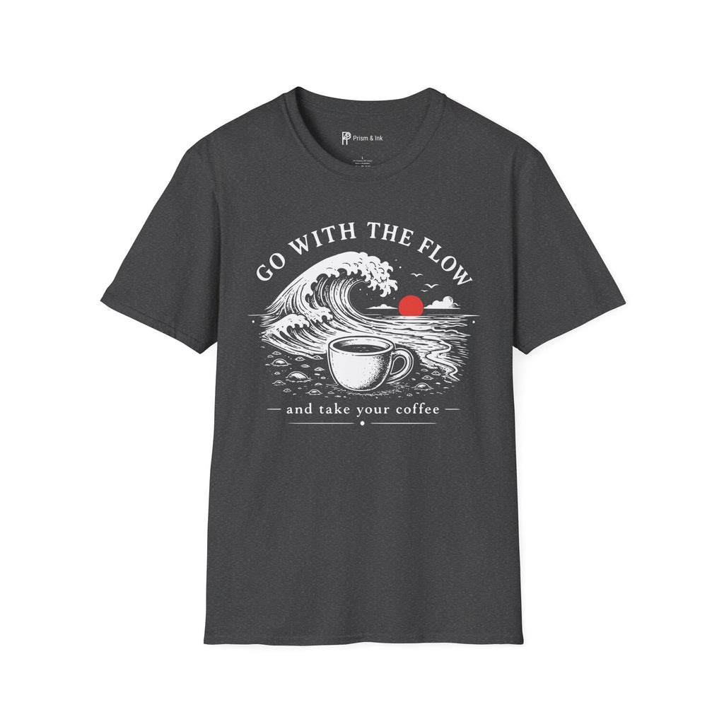 Go With The Flow Great Wave Coffee T-Shirt