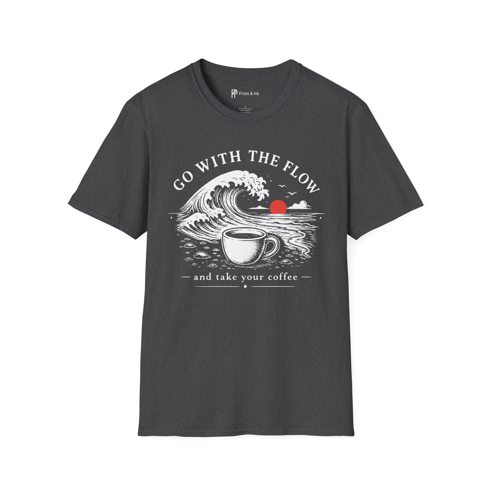 Go With The Flow Great Wave Coffee T-Shirt
