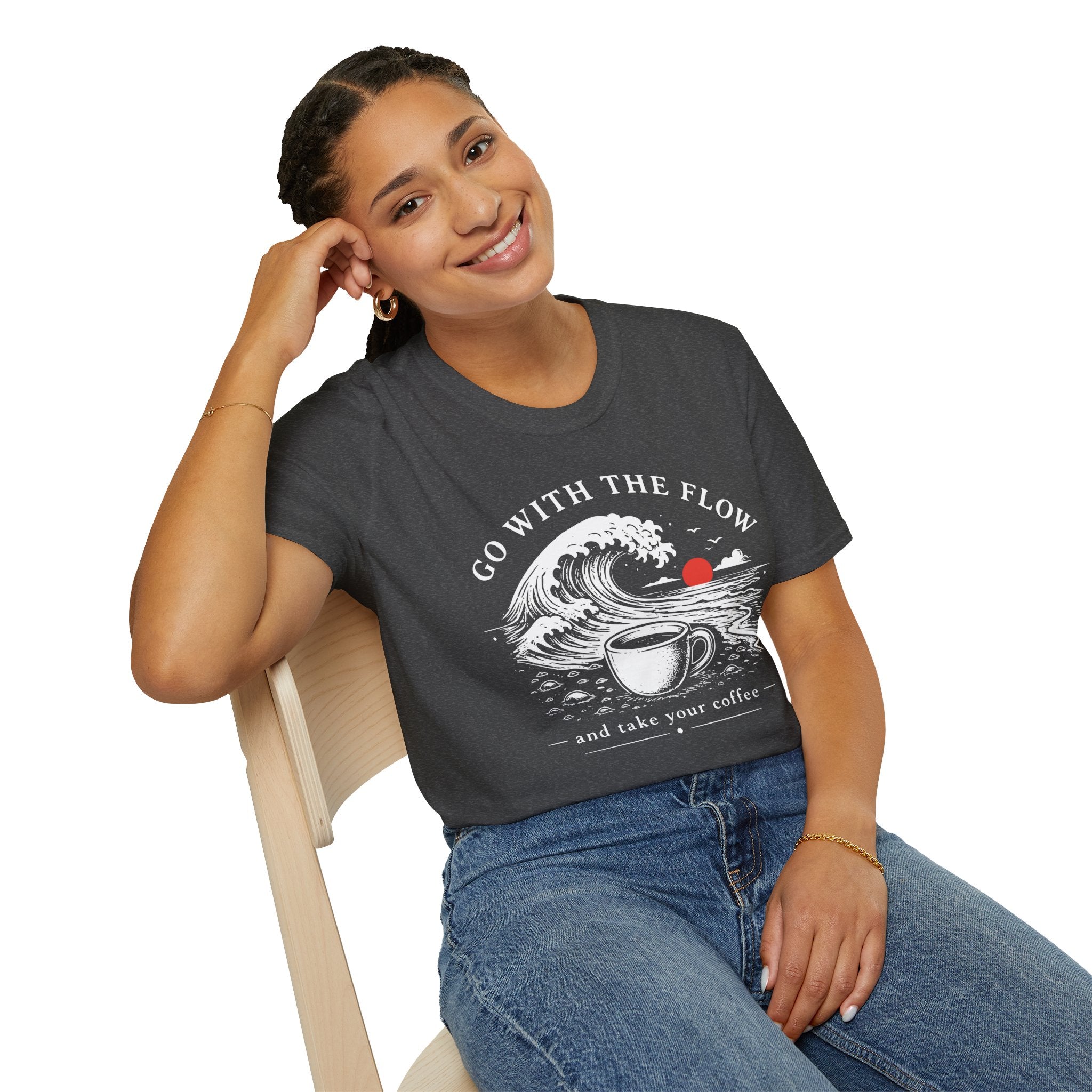 Go With The Flow Great Wave Coffee T-Shirt
