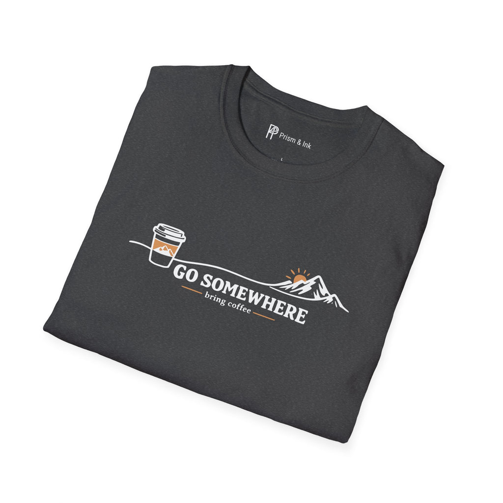 Go Somewhere Mountain Peak Expedition Coffee T-Shirt