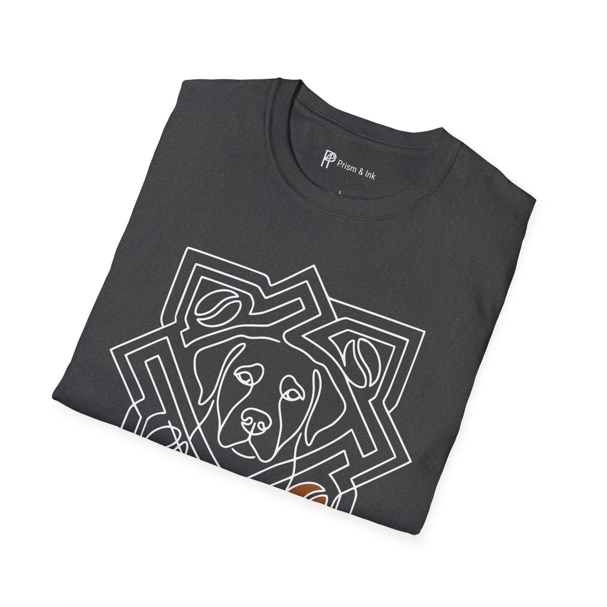 Pattern of Love Minimalist Dog & Coffee Bean T-Shirt