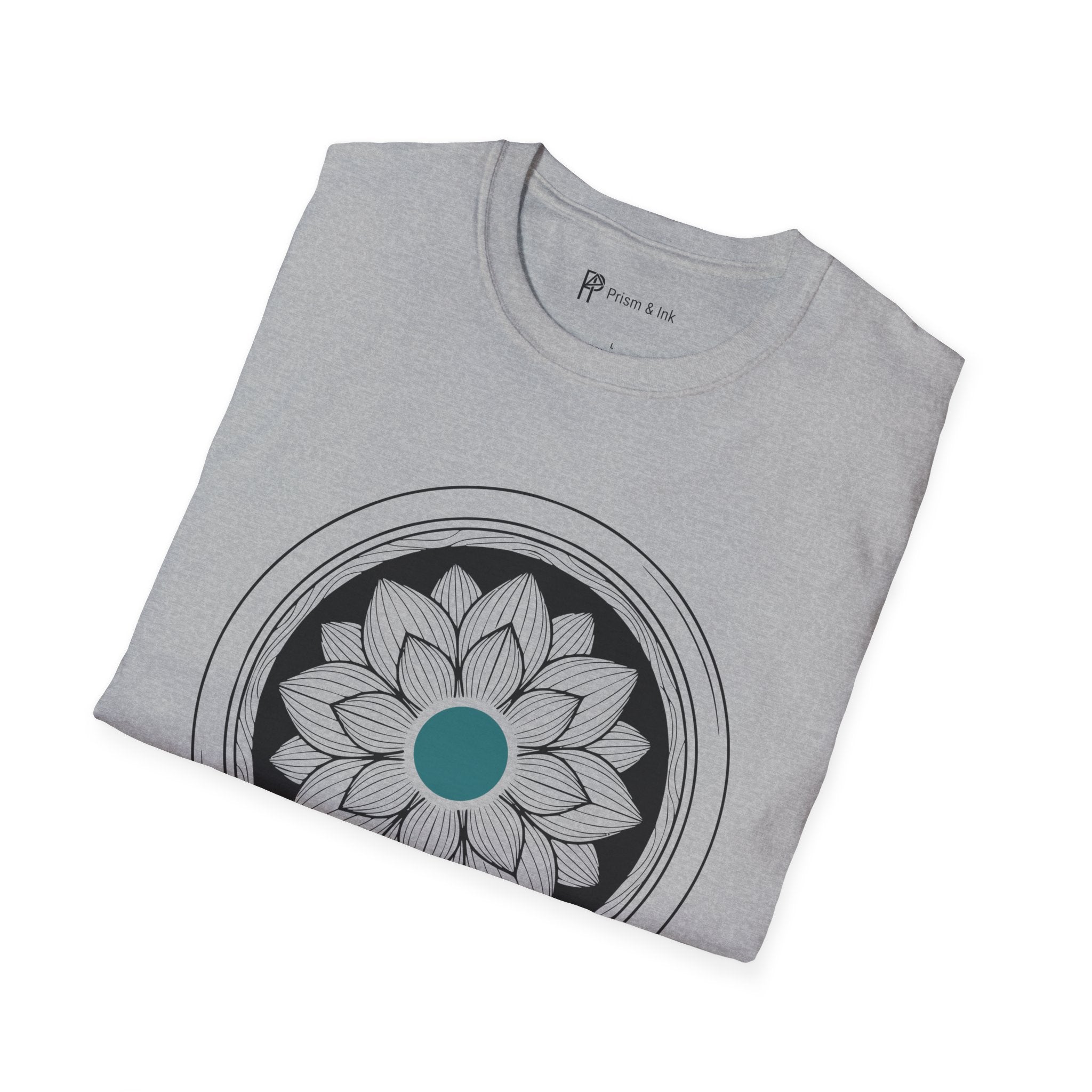 Caffeine Bloom T-Shirt — Mandala Lotus Coffee Cup Silhouette