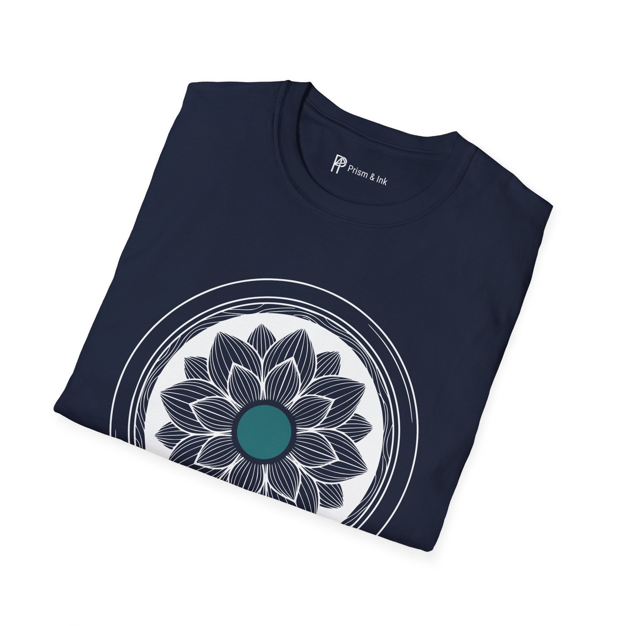 Caffeine Bloom T-Shirt — Mandala Lotus Coffee Cup Silhouette