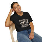 Running On Coffee And Bad Decisions Sarcastic Typography T-Shirt
