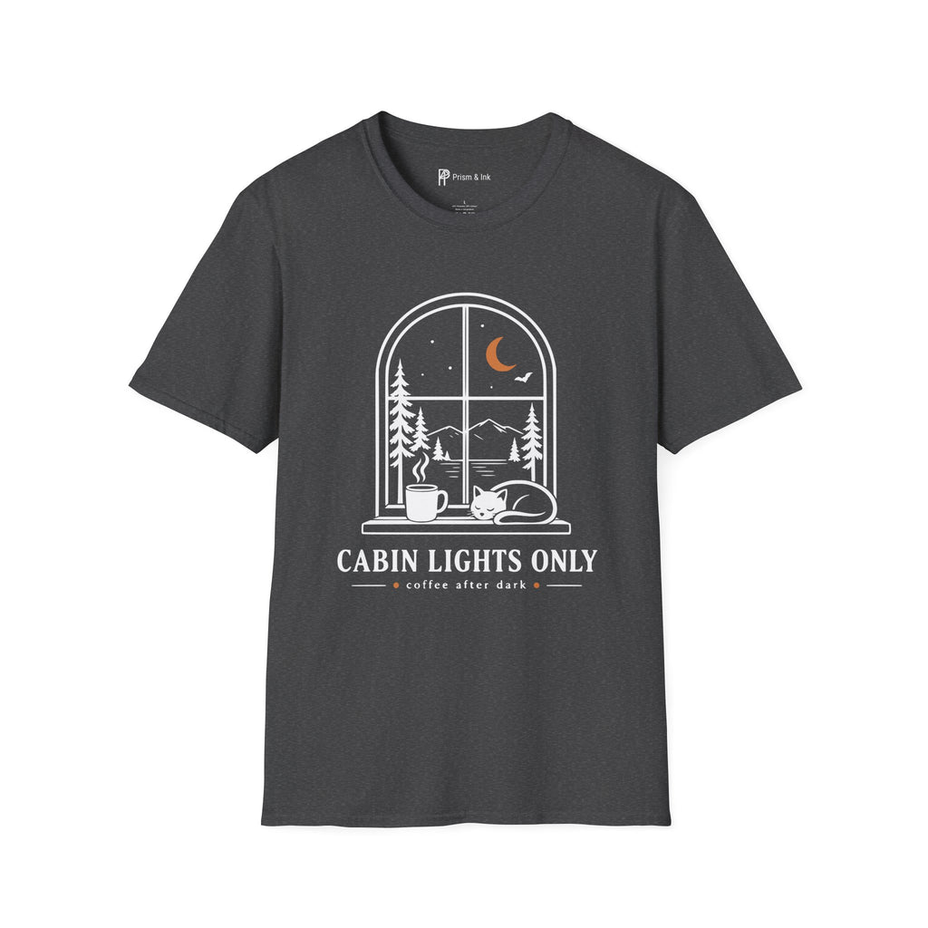 Cabin Lights Only Cat Coffee After Dark T-Shirt