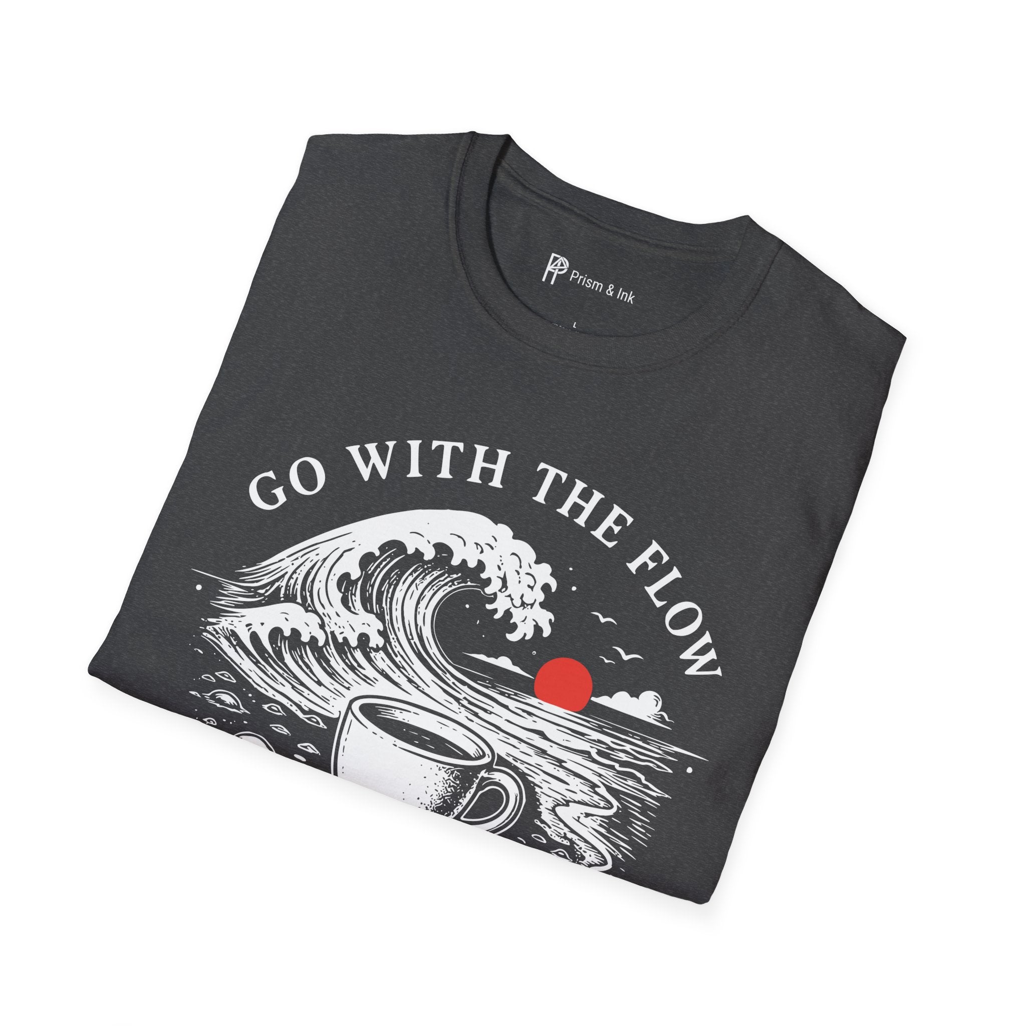 Go With The Flow Great Wave Coffee T-Shirt