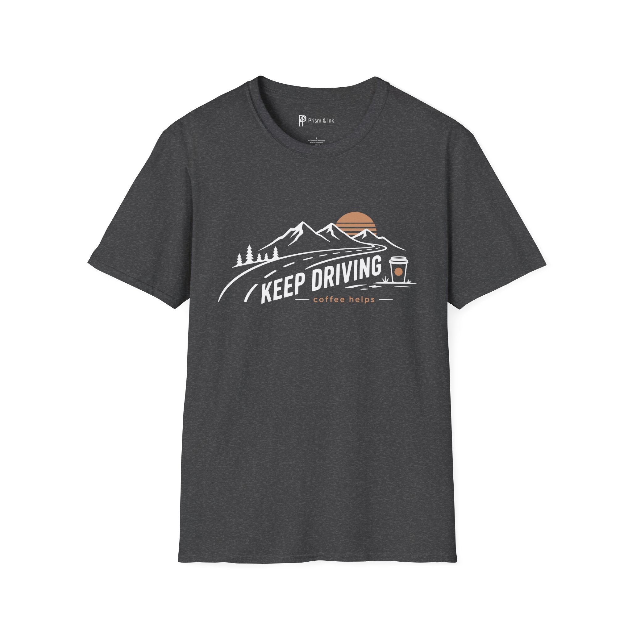 Keep Driving Mountain Road Trip Coffee T-Shirt