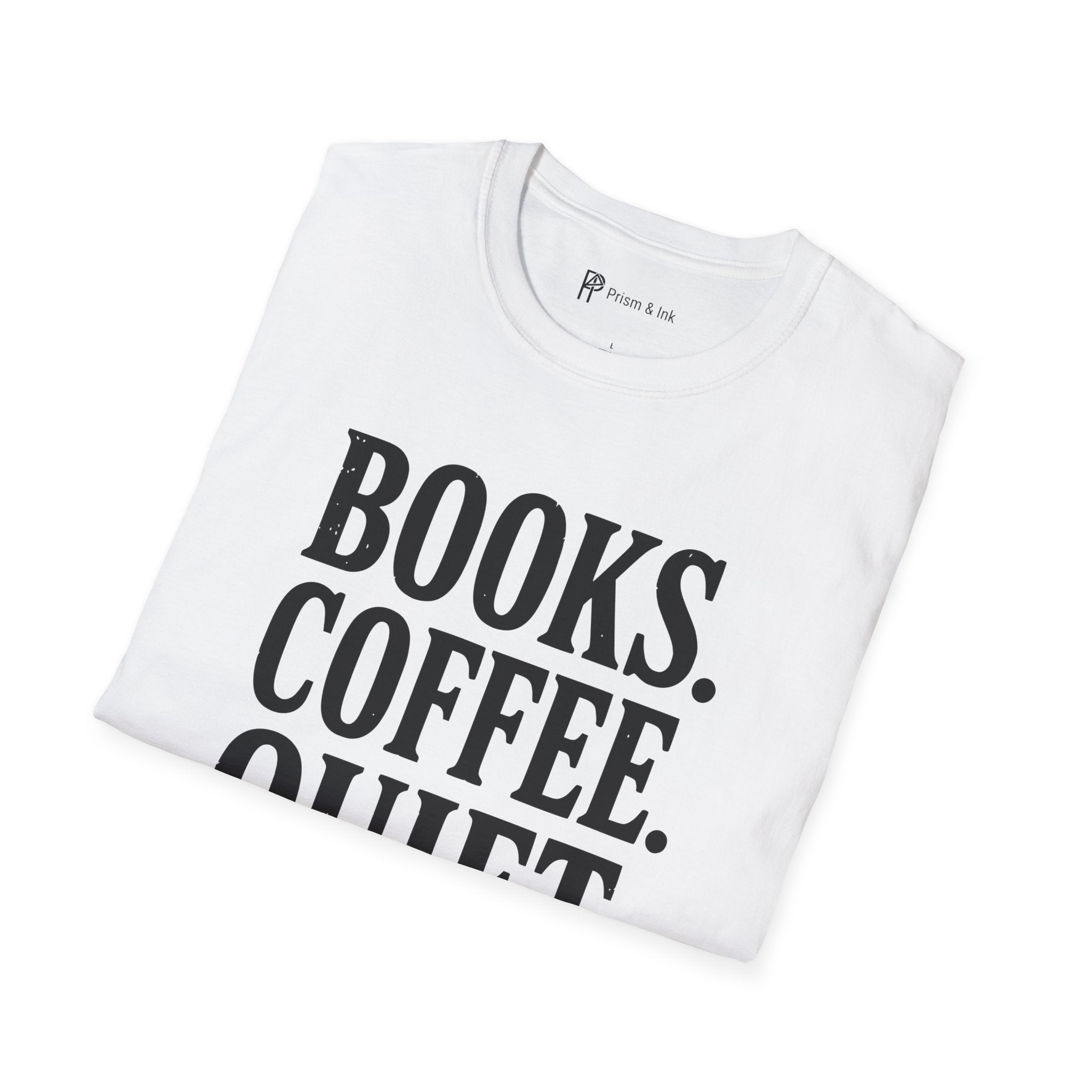 Books Coffee Quiet Minimalist Introvert T-Shirt
