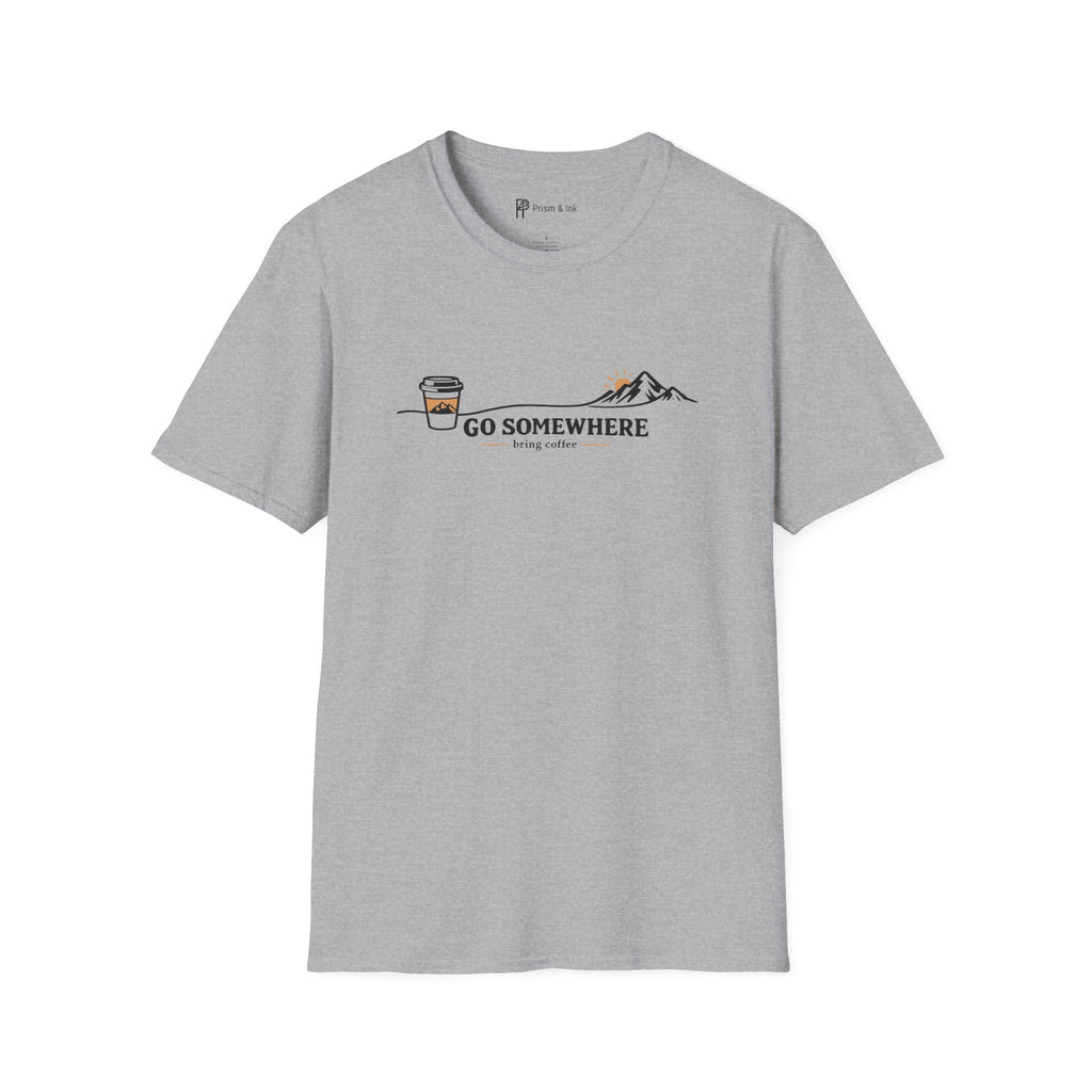 Go Somewhere Mountain Peak Expedition Coffee T-Shirt