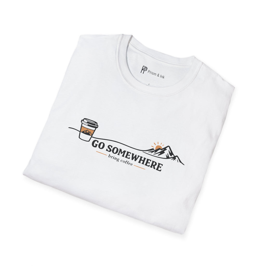 Go Somewhere Mountain Peak Expedition Coffee T-Shirt