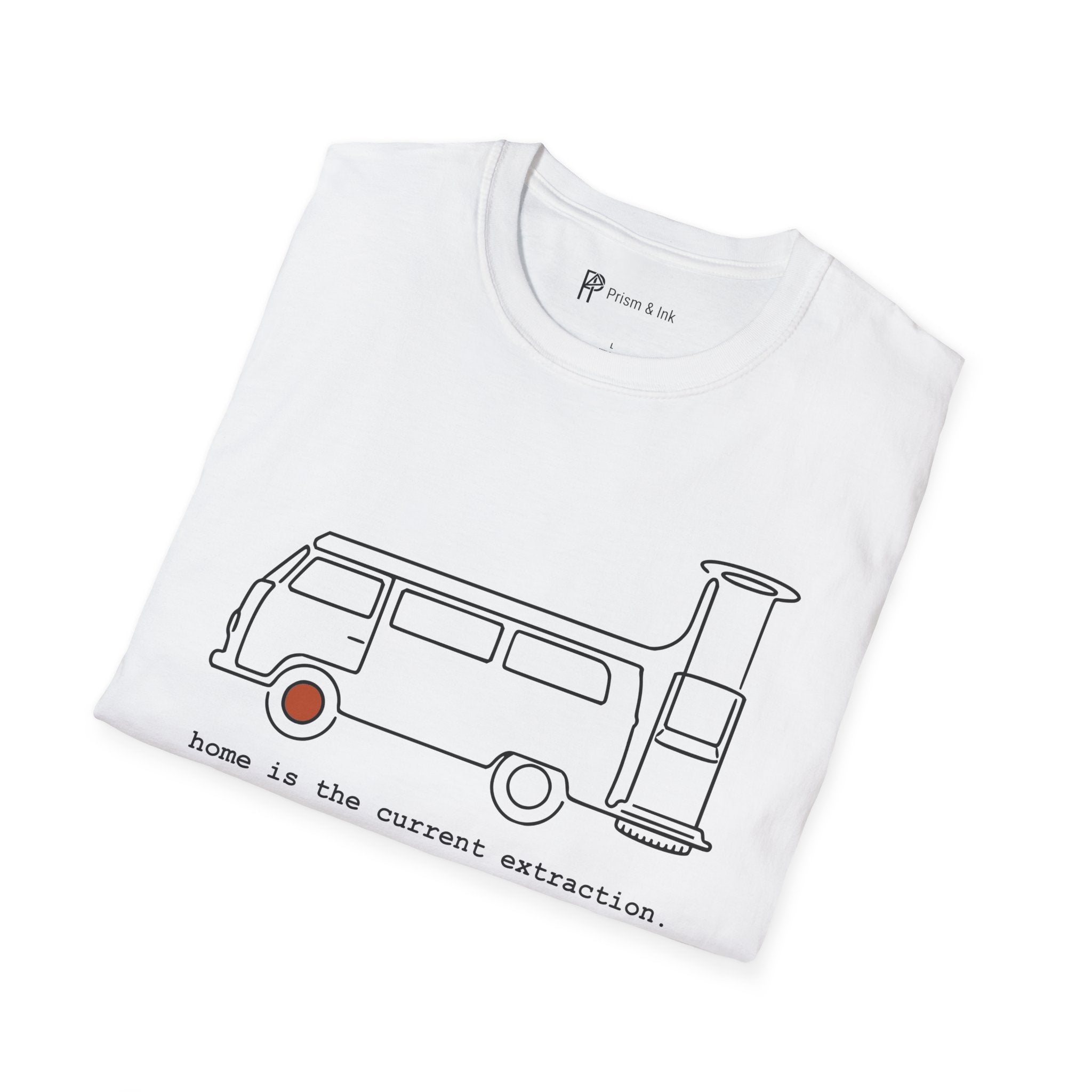 Van Life Exploration T-Shirt — Minimalist Camper & AeroPress "Anywhere" Art