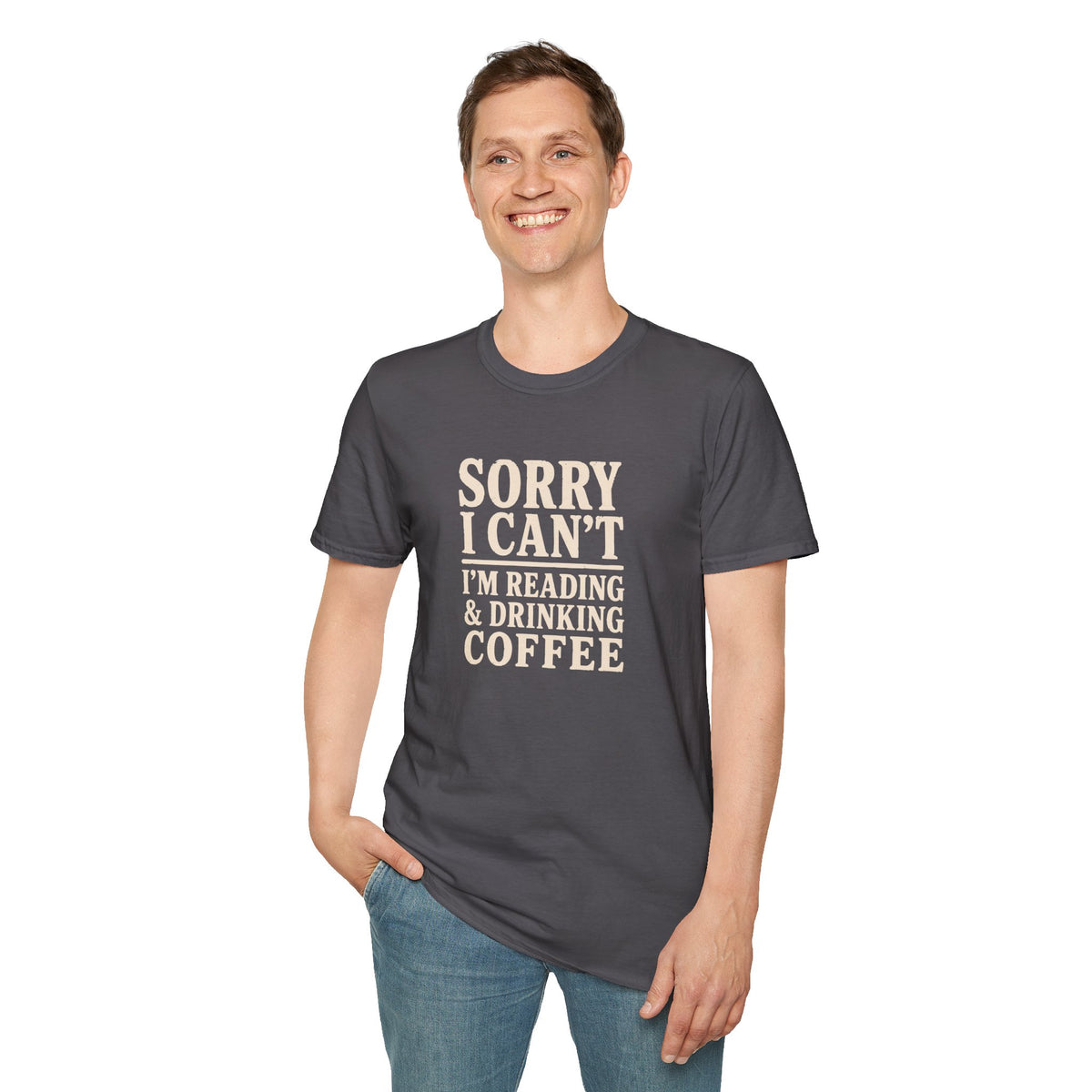 Sorry I Can't Reading and Drinking Coffee Book Lover T-Shirt