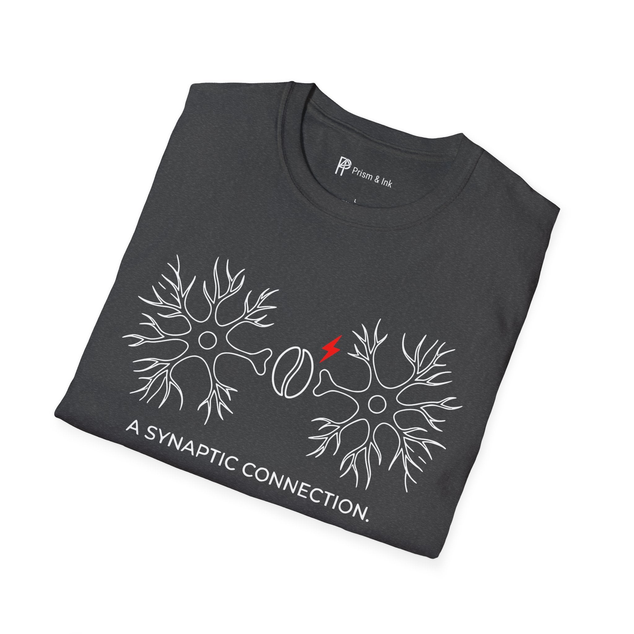 A Synaptic Connection T-Shirt — Neuroscience & Coffee Bean Brain Science Art