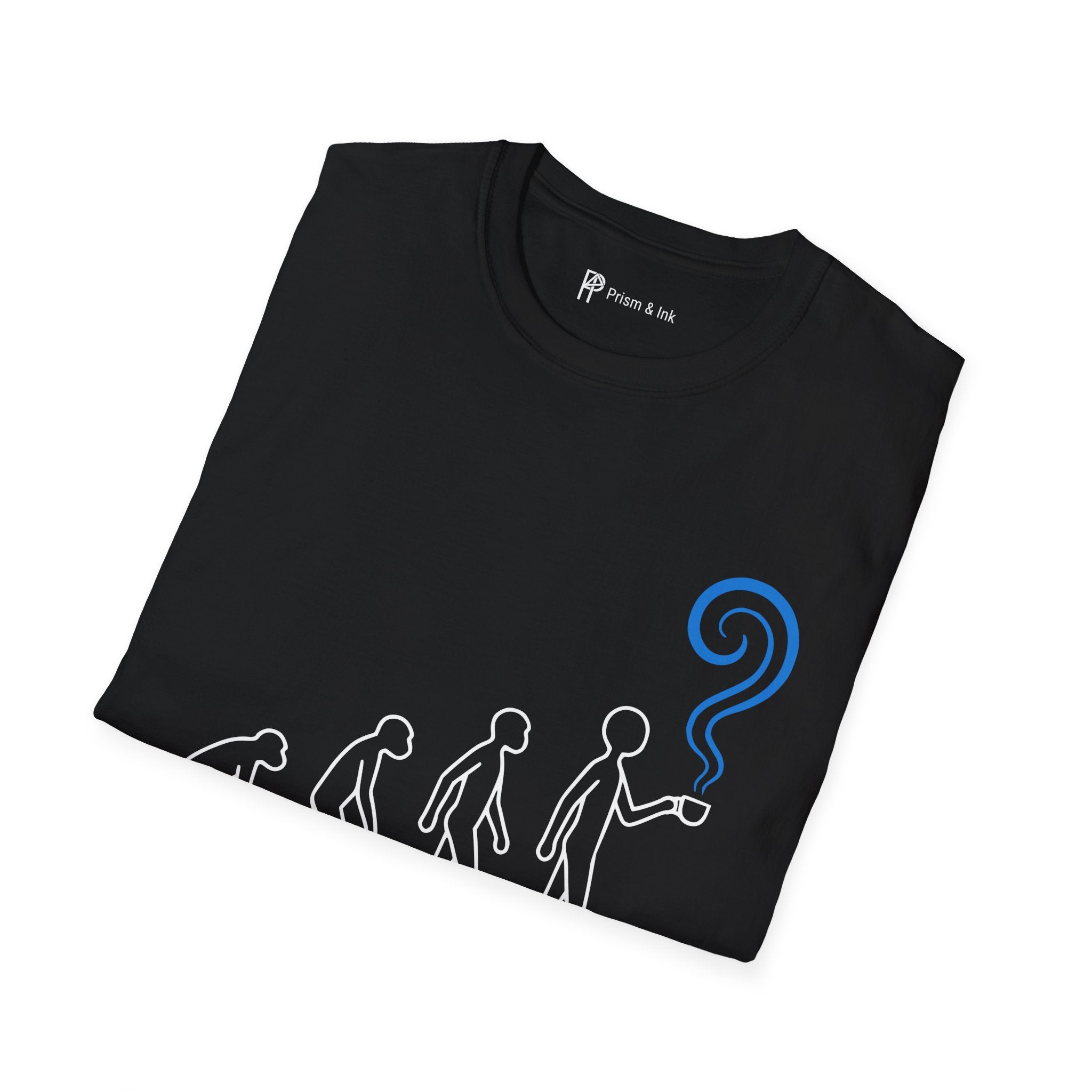 Evolution of Caffeine T-Shirt — Minimalist Human Progress & Coffee Inspiration Art