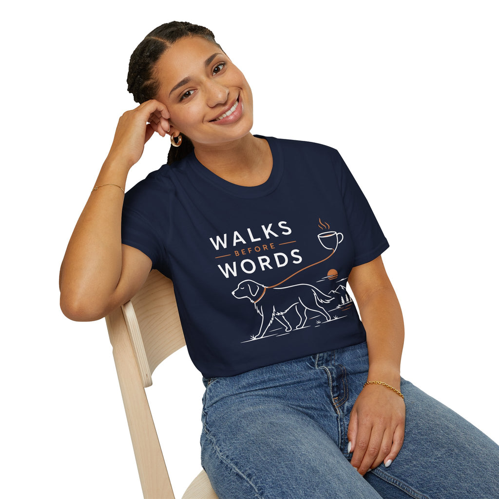 Walks Before Words Dog Coffee T-Shirt