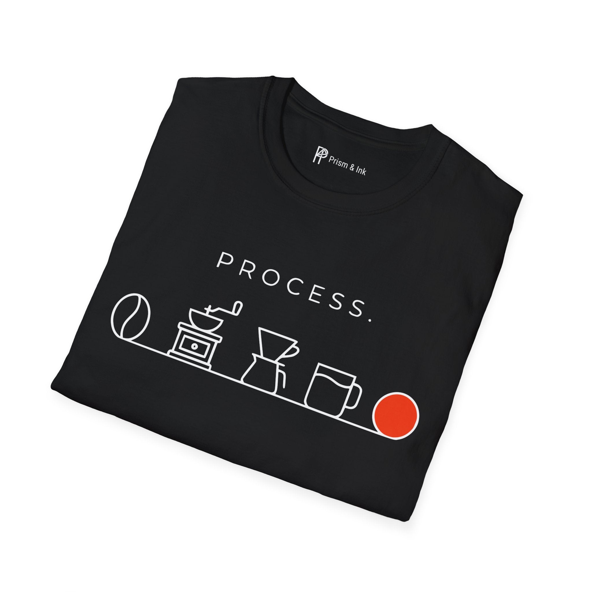 Coffee Process T-Shirt — Bean to Cup Minimalist Timeline