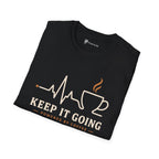 Keep It Going Powered By Coffee Heartbeat T-Shirt