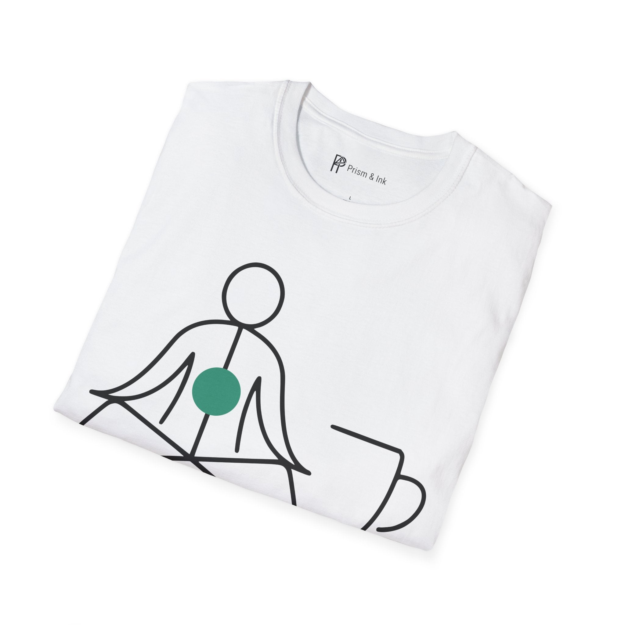 Zen Master T-Shirt — Minimalist Meditation & Coffee Alignment Art