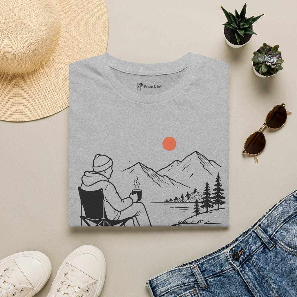 Quiet Coffee Escape Mountain Camping T-Shirt