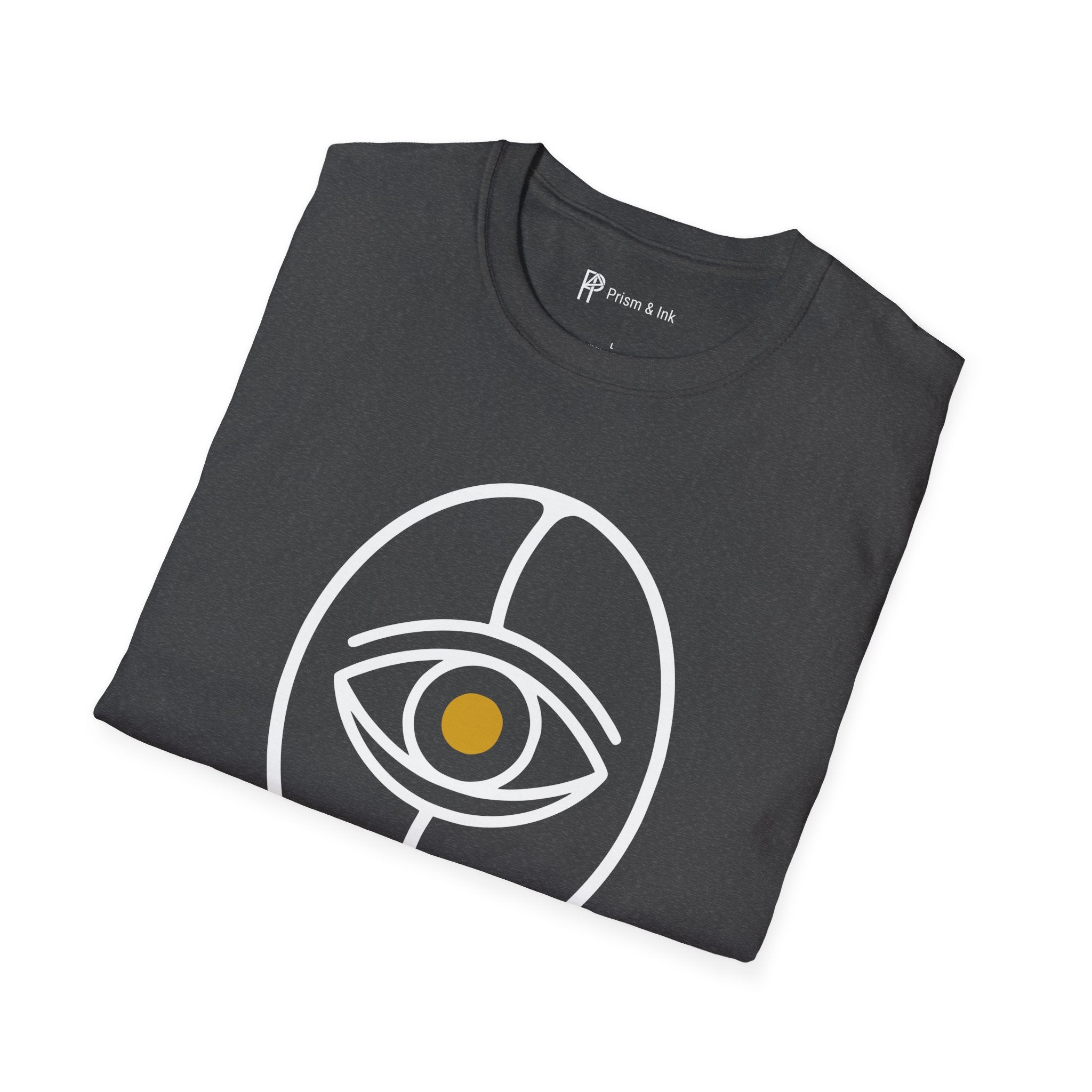 Awaken T-Shirt — Minimalist Coffee Bean and Eye Graphic