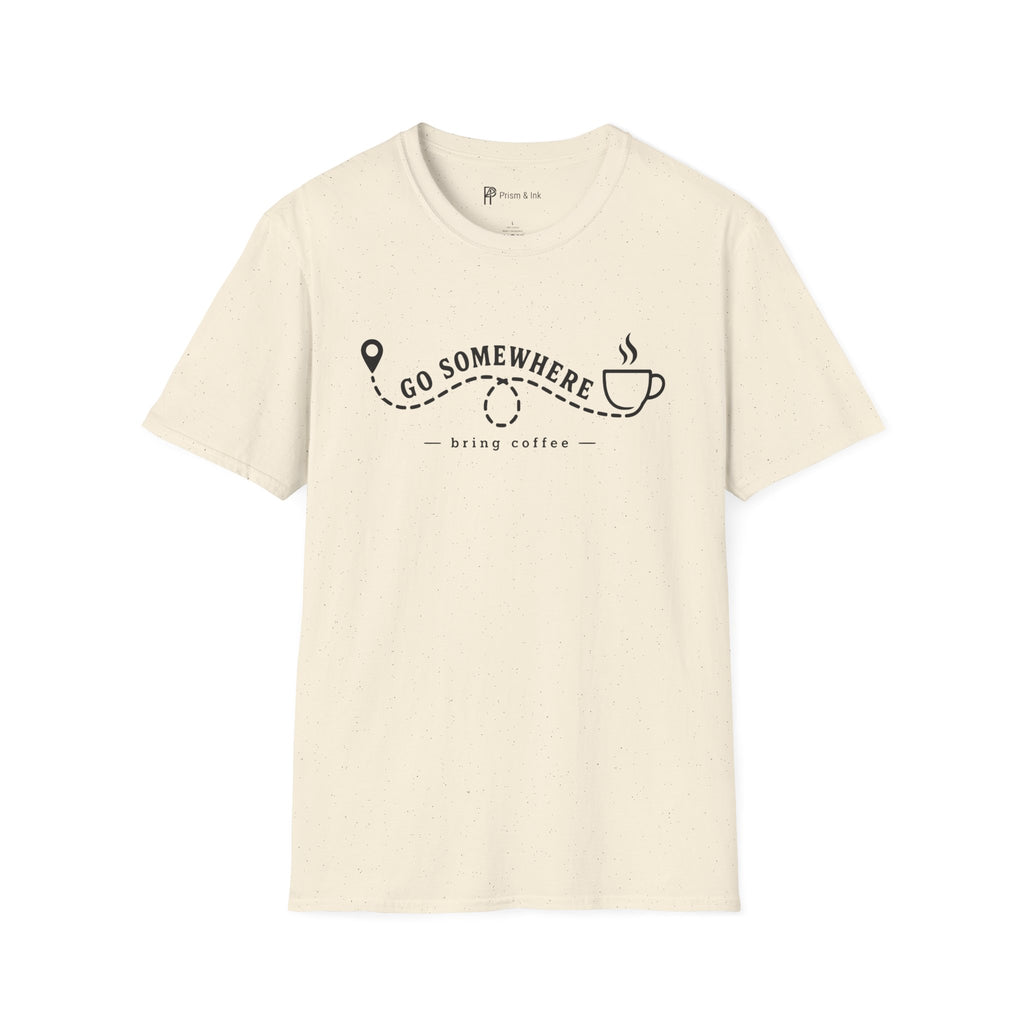 Go Somewhere Map Pin Path Coffee Travel T-Shirt