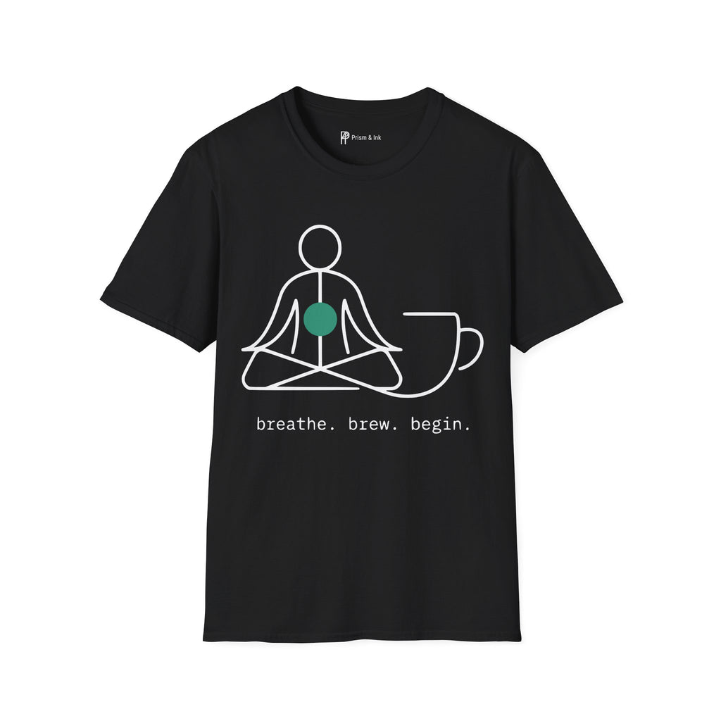 Zen Master T-Shirt — Minimalist Meditation & Coffee Alignment Art
