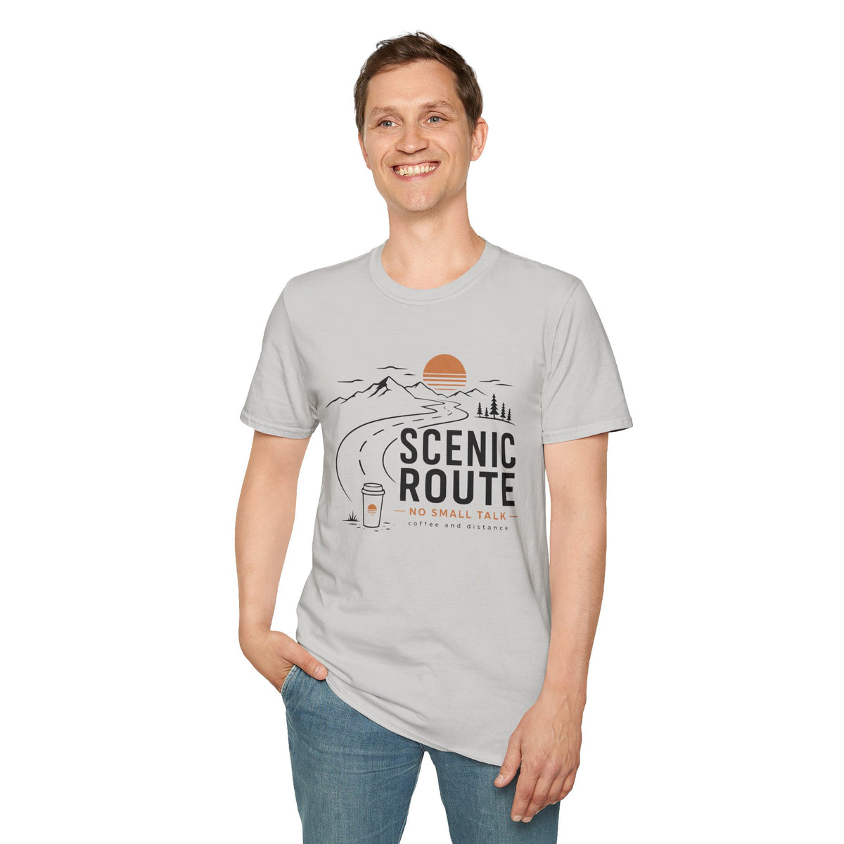 Scenic Route No Small Talk Coffee Roadtrip T-Shirt