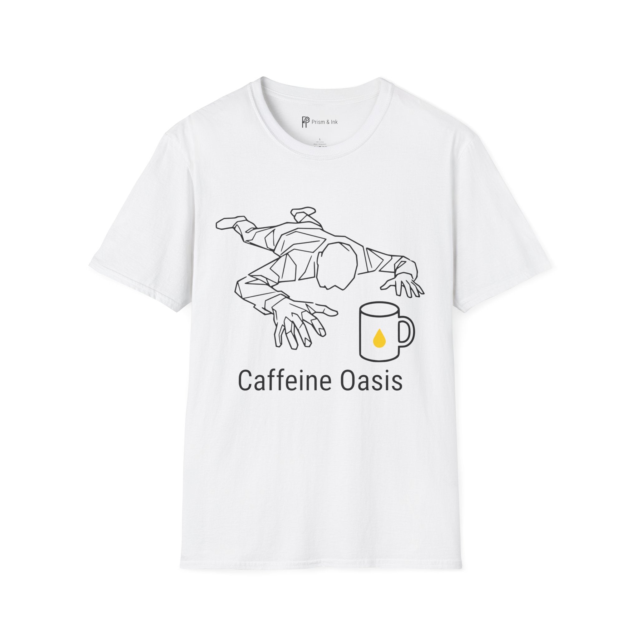 Caffeine Oasis T-Shirt — Minimalist "Must Have Coffee" Survival Graphic