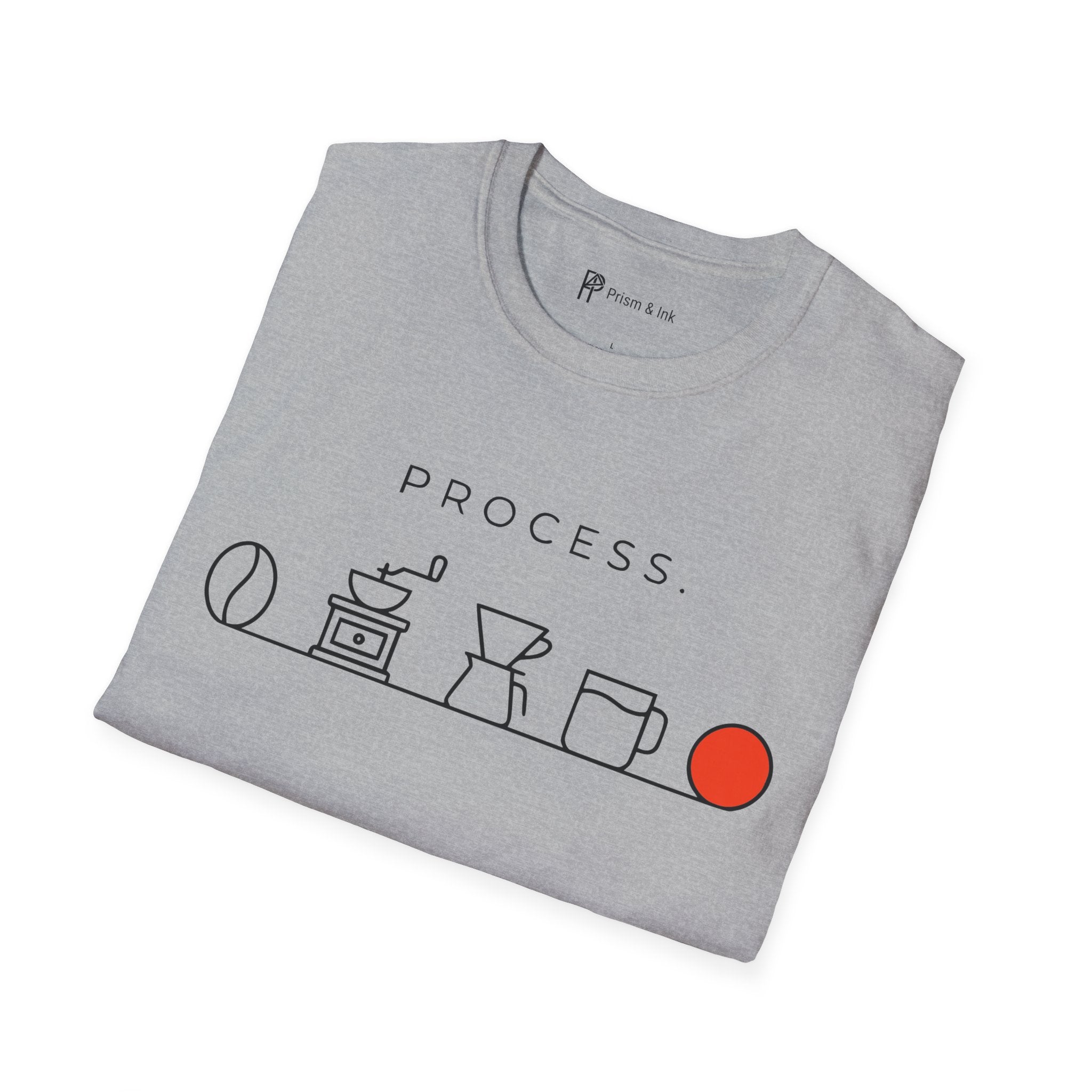 Coffee Process T-Shirt — Bean to Cup Minimalist Timeline