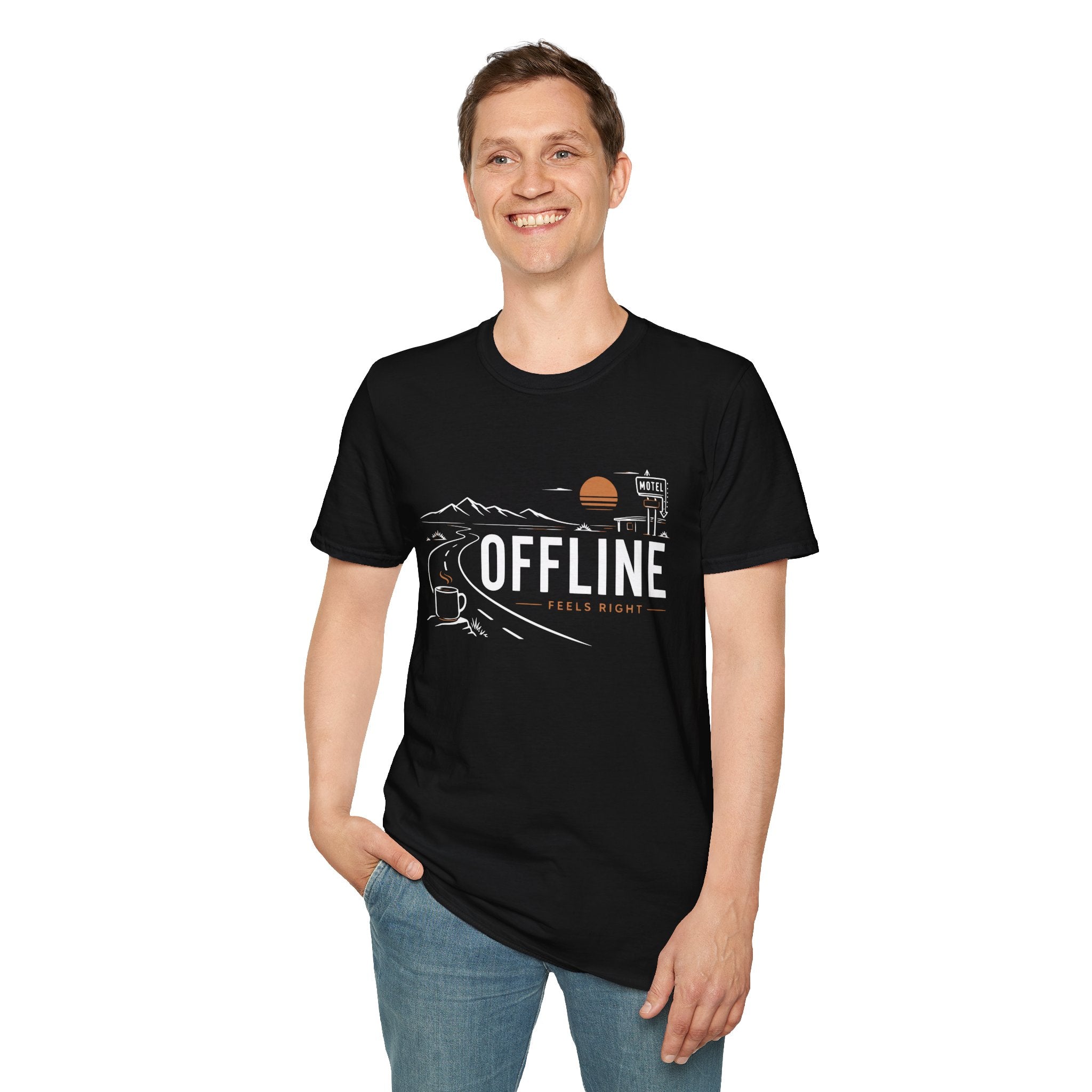 Offline Feels Right Roadtrip Coffee T-Shirt