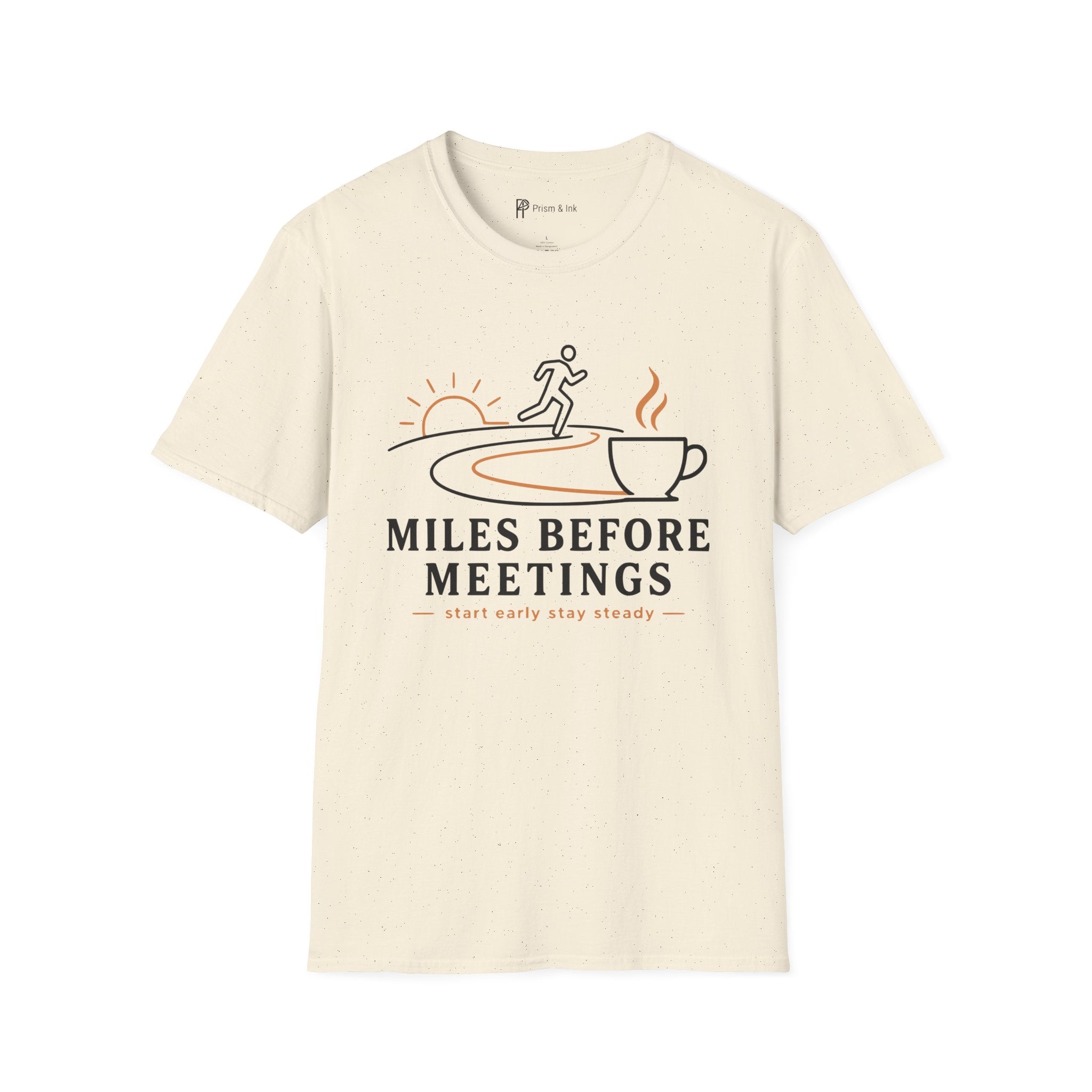 Miles Before Meetings Runner Coffee T-Shirt
