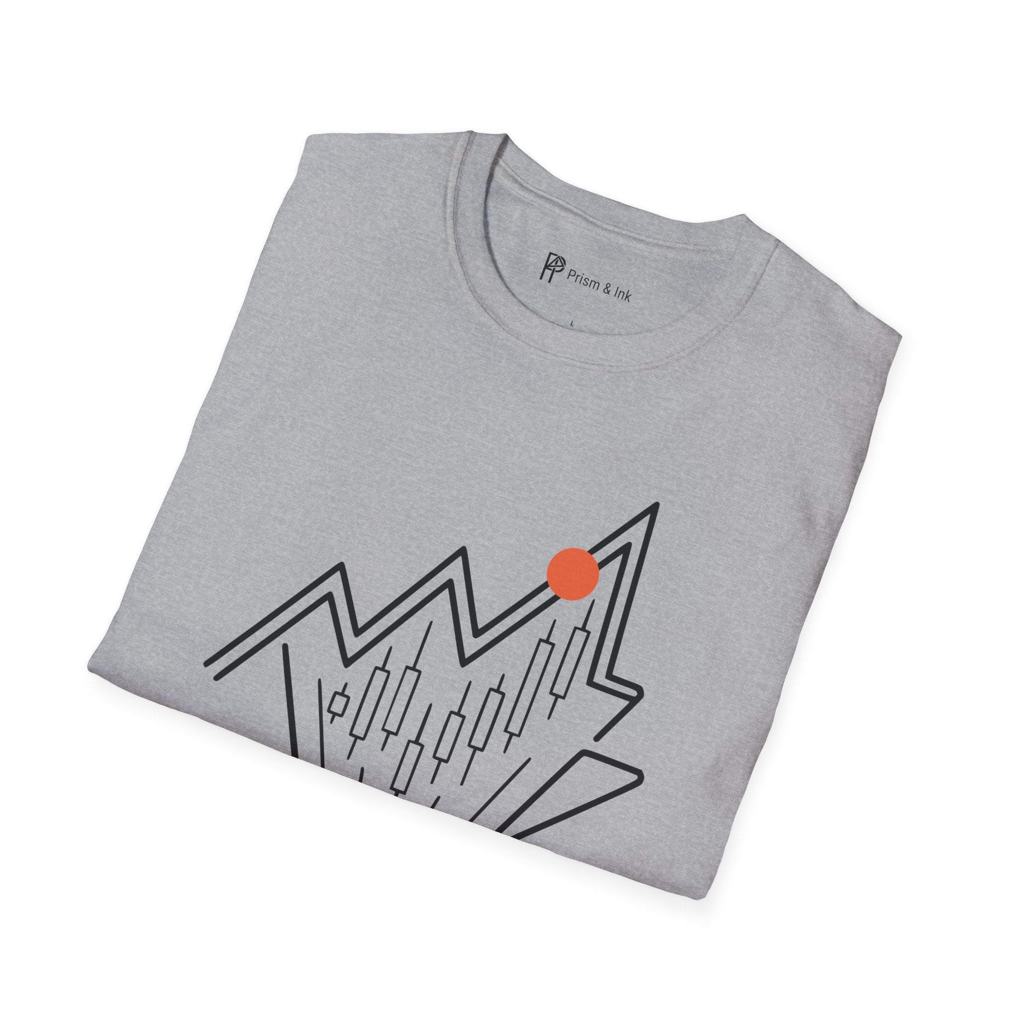 Bullish Trends Dark Blends T-Shirt — Minimalist Stock Market & Coffee Art