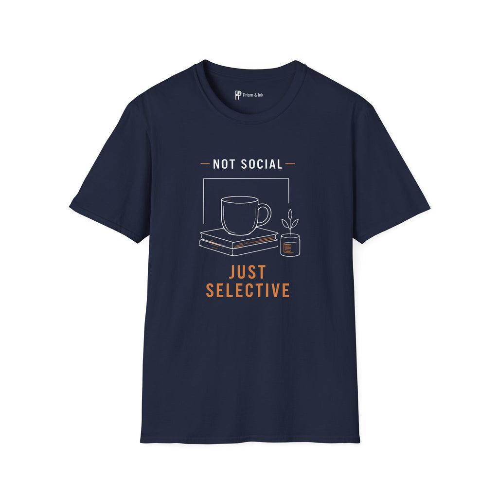 Not Social Just Selective Coffee Reading T-Shirt