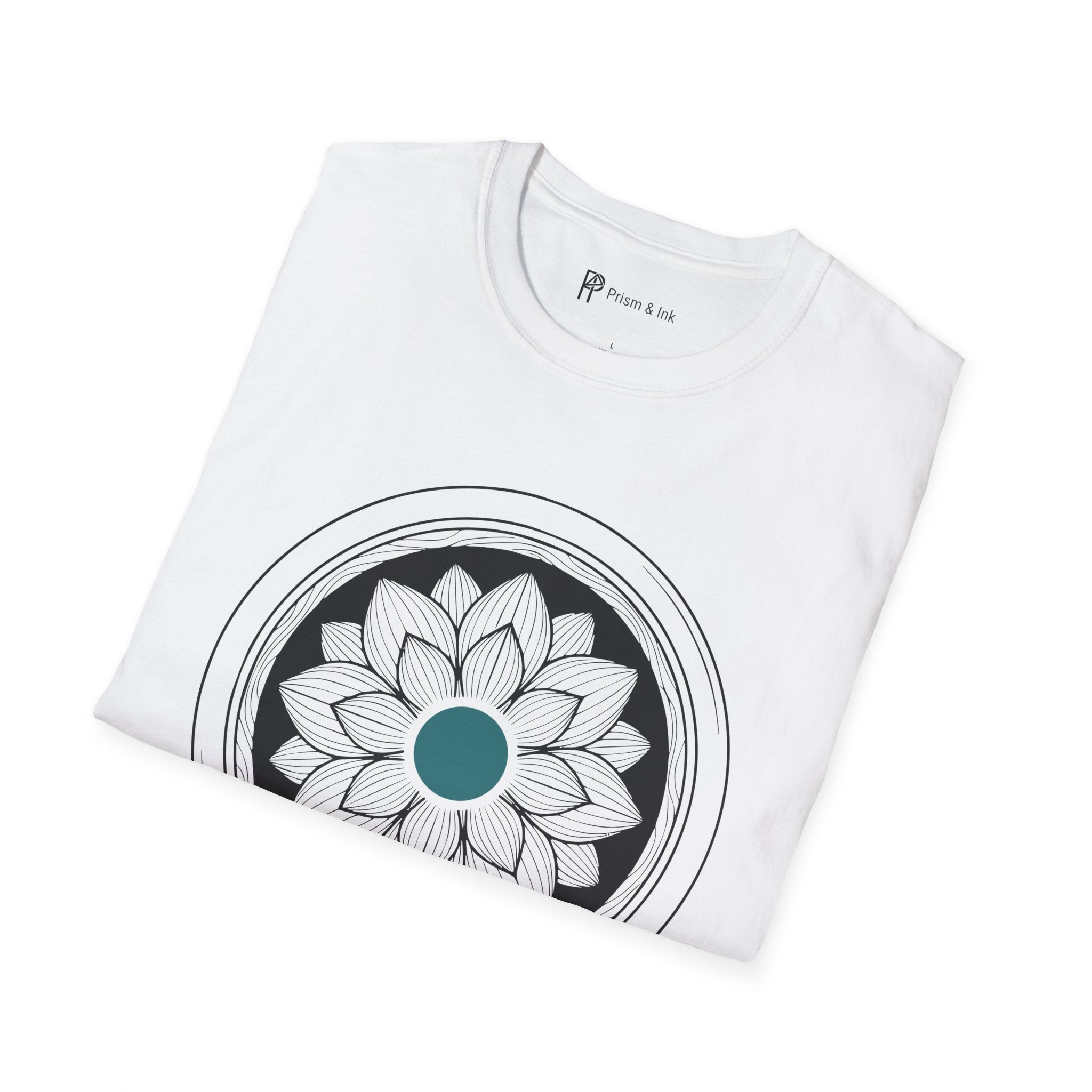Caffeine Bloom T-Shirt — Mandala Lotus Coffee Cup Silhouette