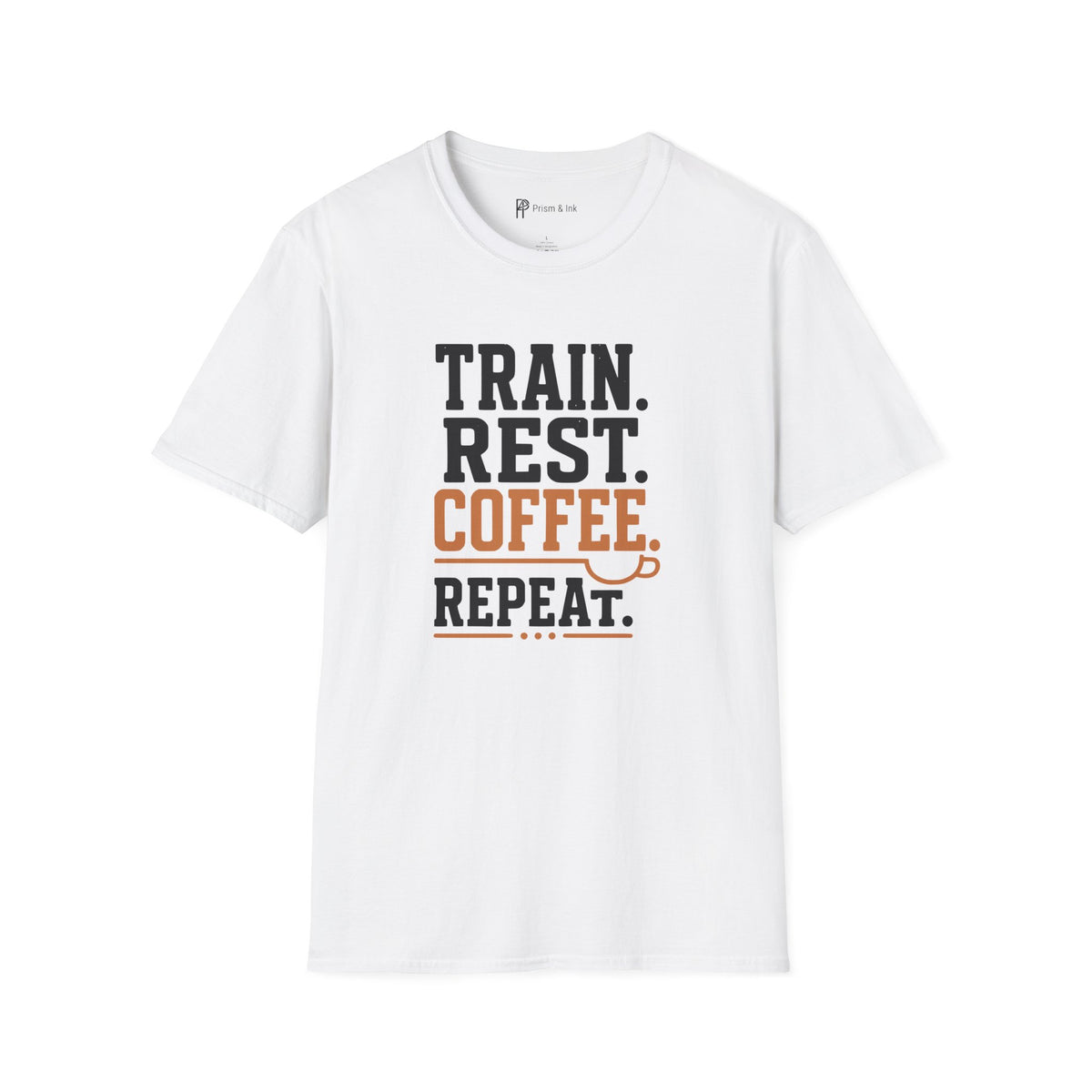 Train Rest Coffee Repeat Minimalist Gym Coffee T-Shirt