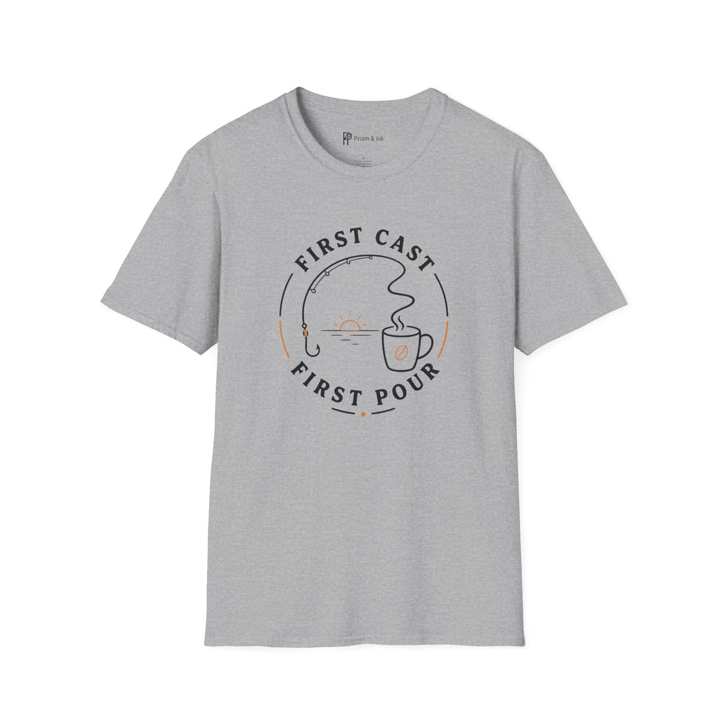 First Cast First Pour Fishing Coffee T-Shirt