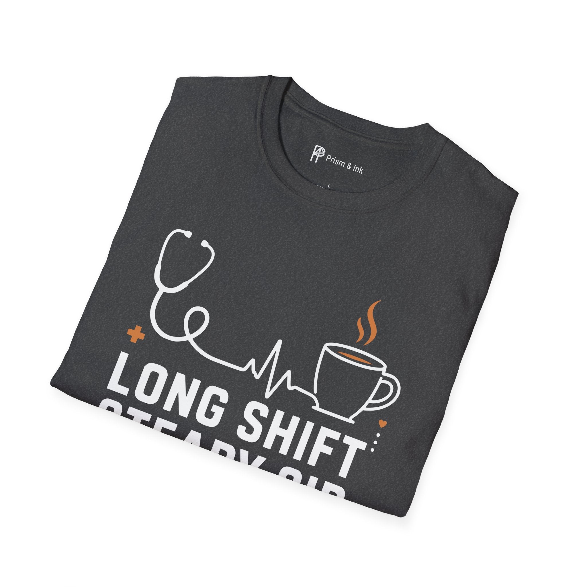 Long Shift Steady Sip Nurse Coffee T-Shirt
