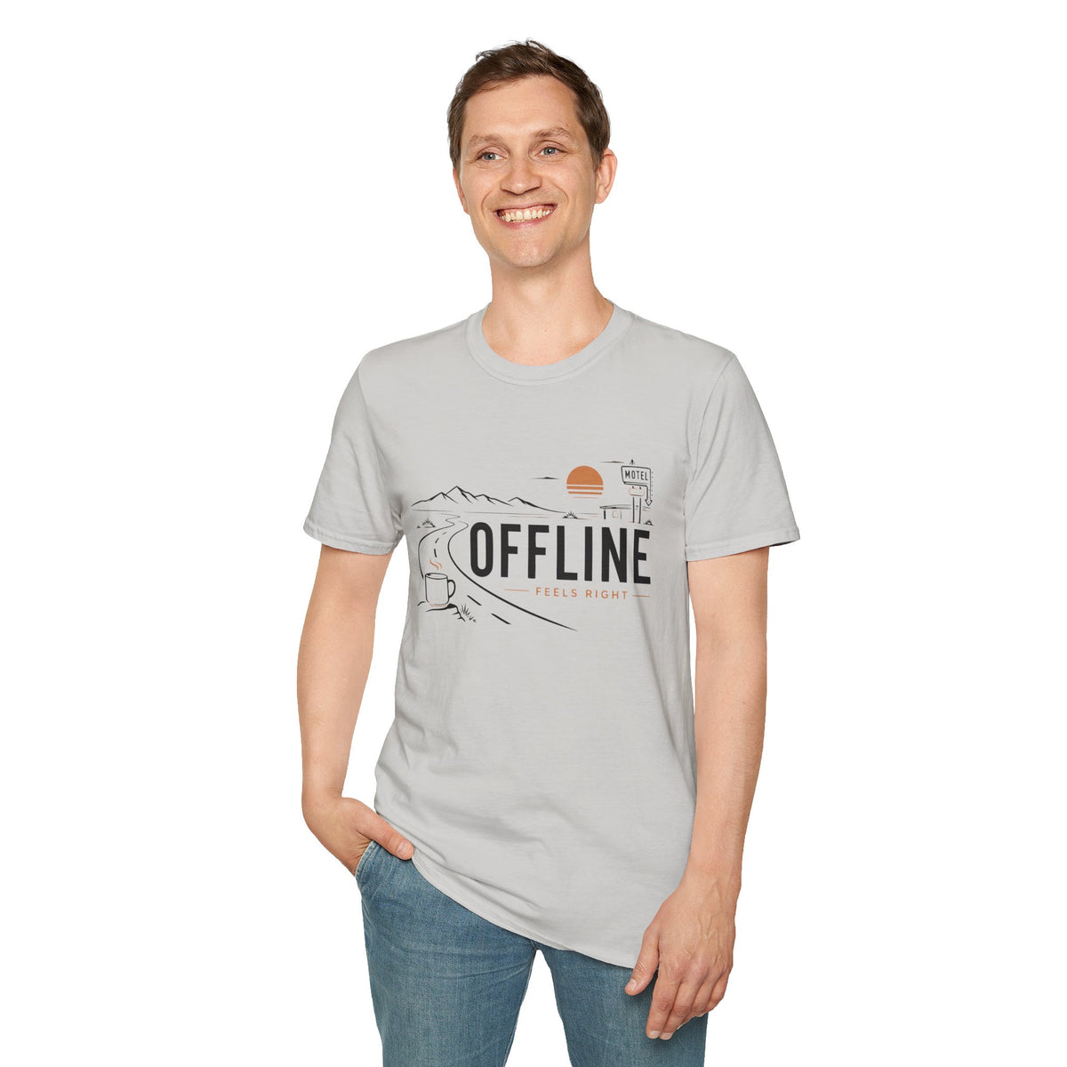 Offline Feels Right Roadtrip Coffee T-Shirt