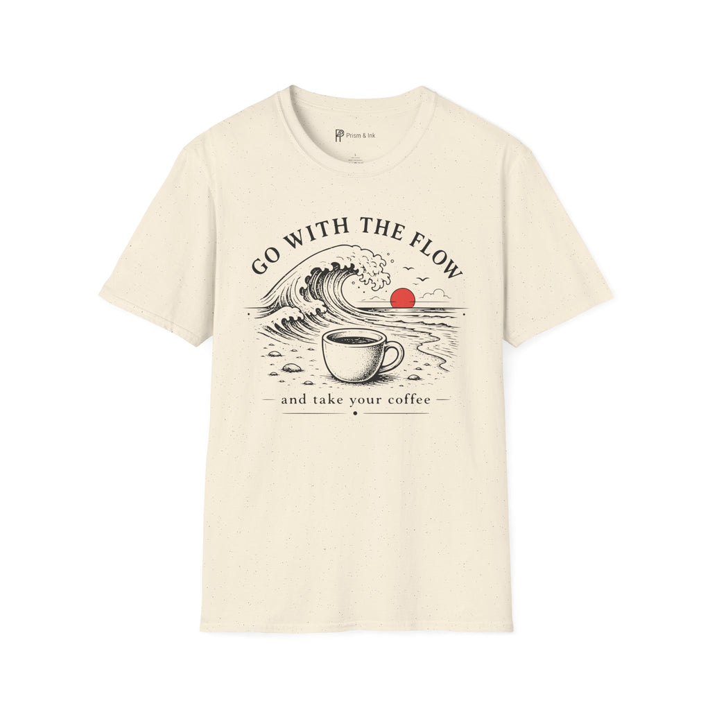 Go With The Flow Great Wave Coffee T-Shirt