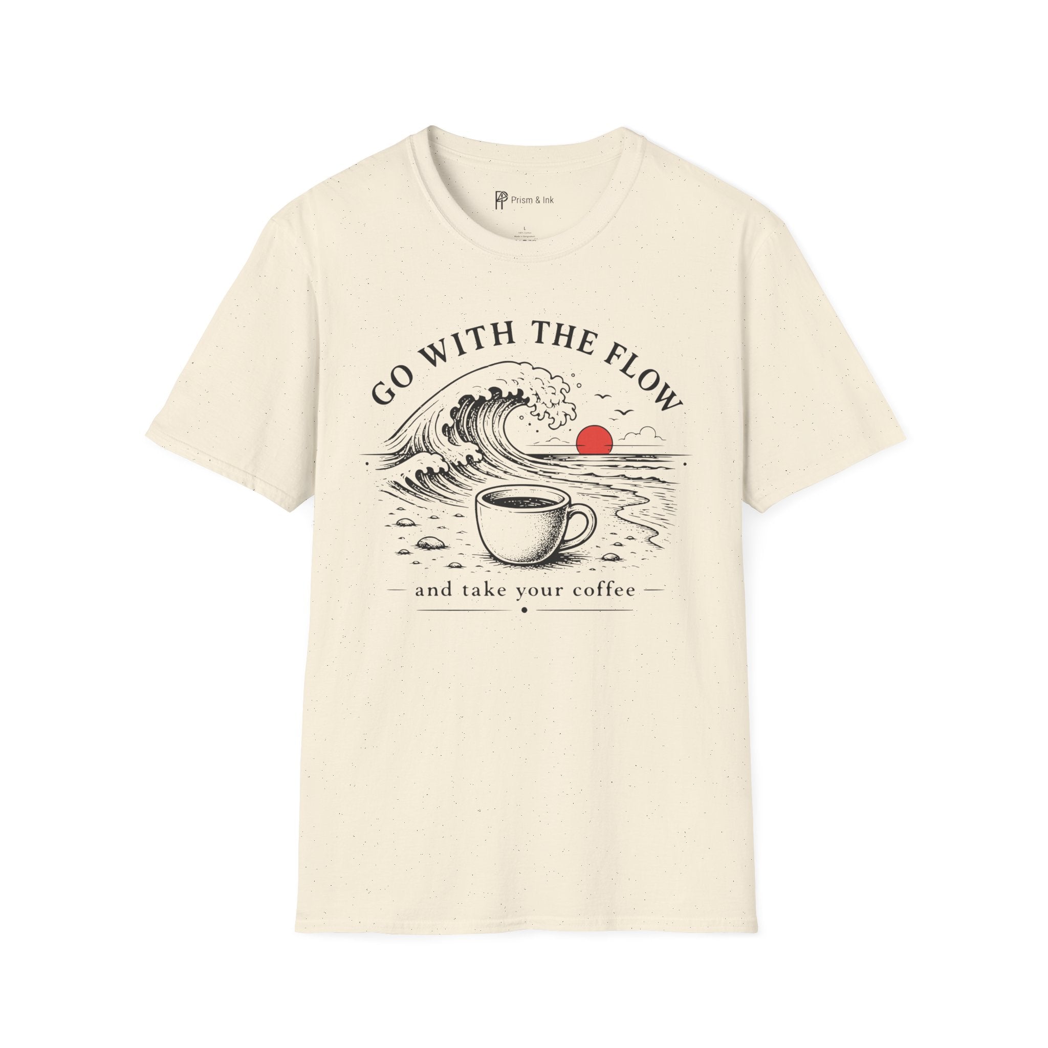 Go With The Flow Great Wave Coffee T-Shirt