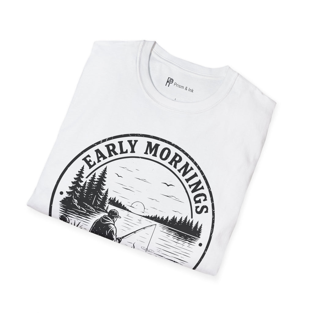 Early Mornings Coffee & Quiet Water T-Shirt
