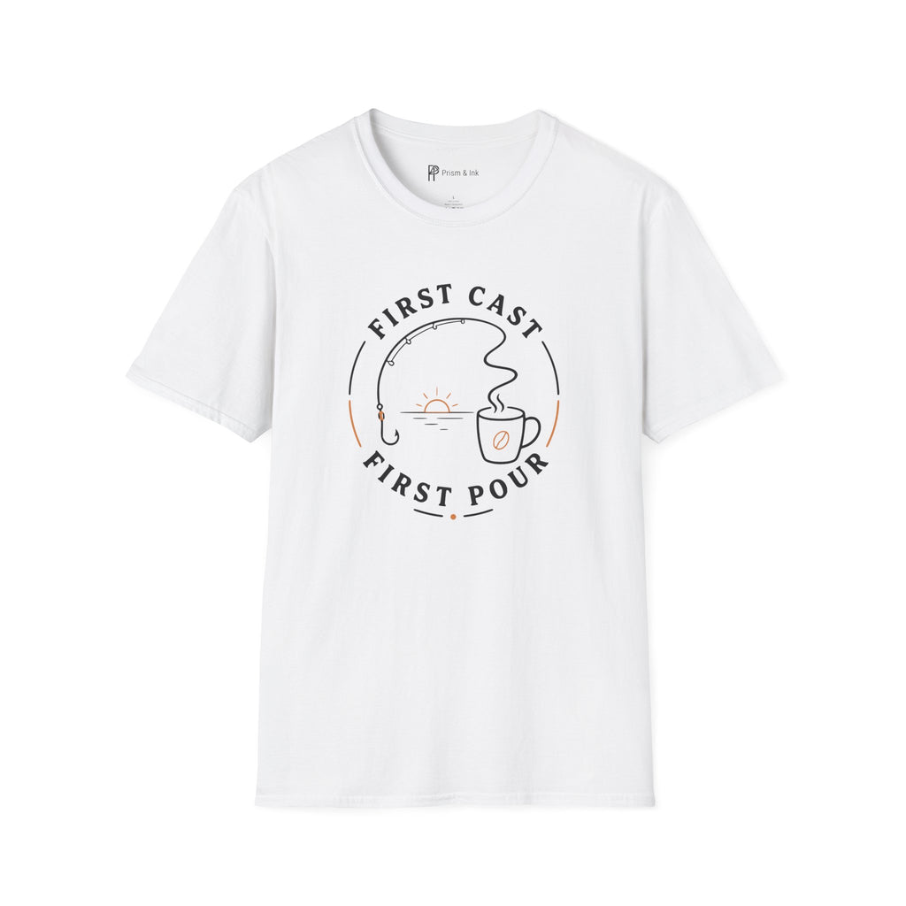 First Cast First Pour Fishing Coffee T-Shirt